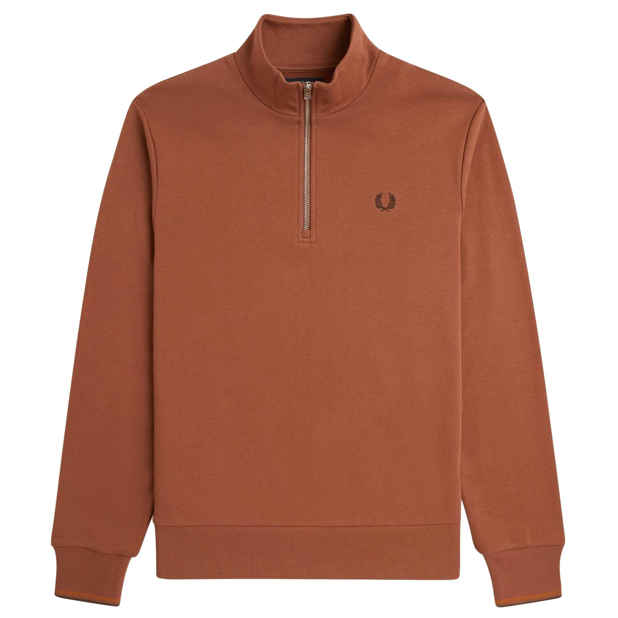 Fred Perry Half Zip Sweatshirt - Cinnamon - XX-Large