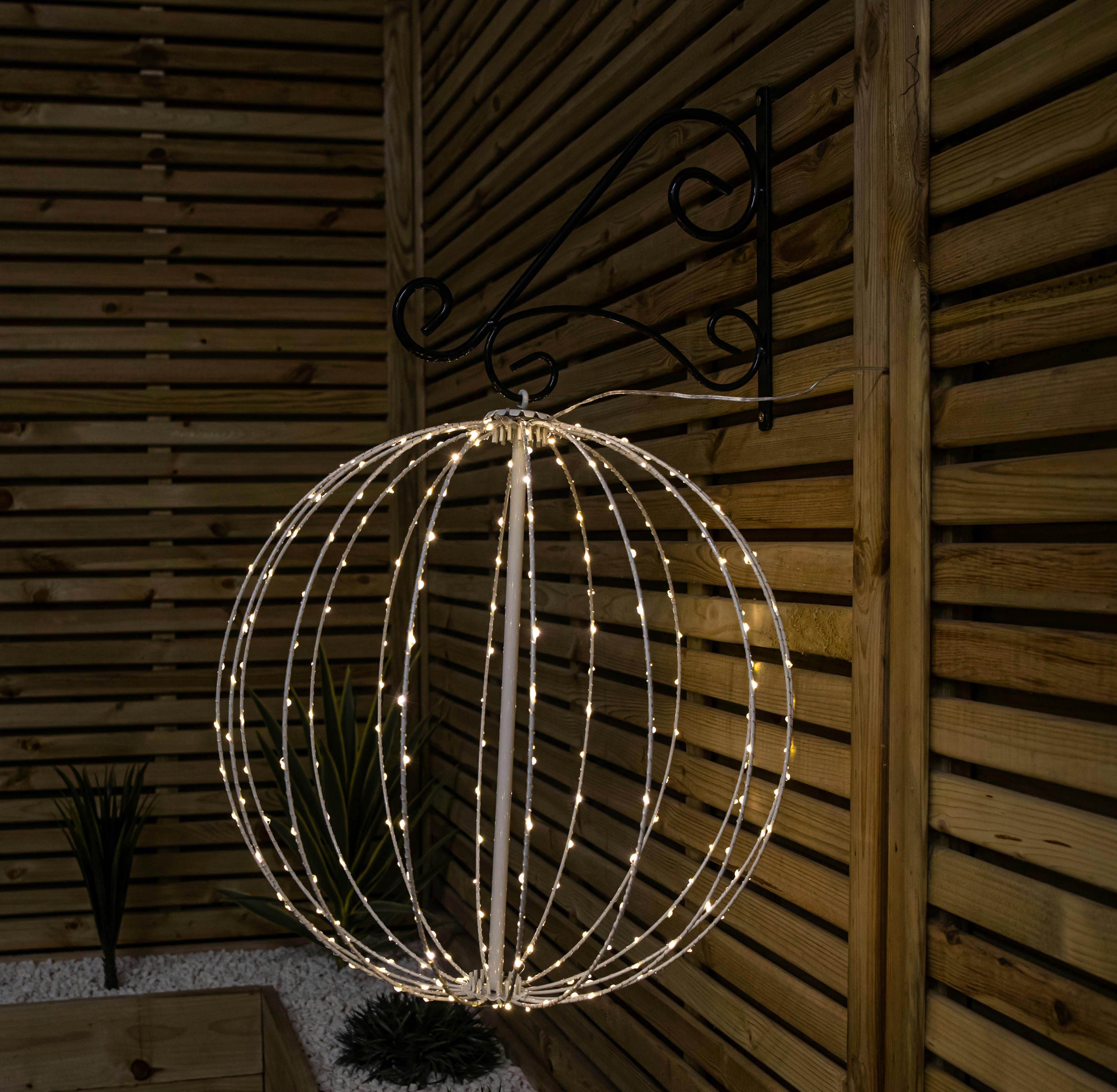 B&Q - 50Cm White Metal Folding Christmas Ball With 256 Warm White Leds - Image 3