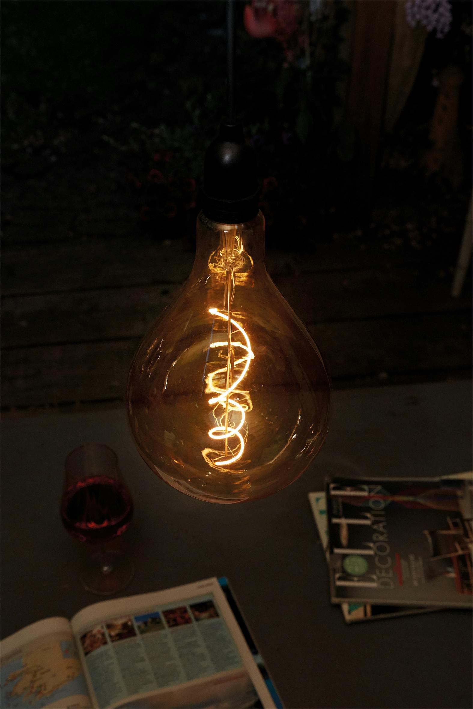 Luxform Battery Operated Glass Filament Bulb Raindrop