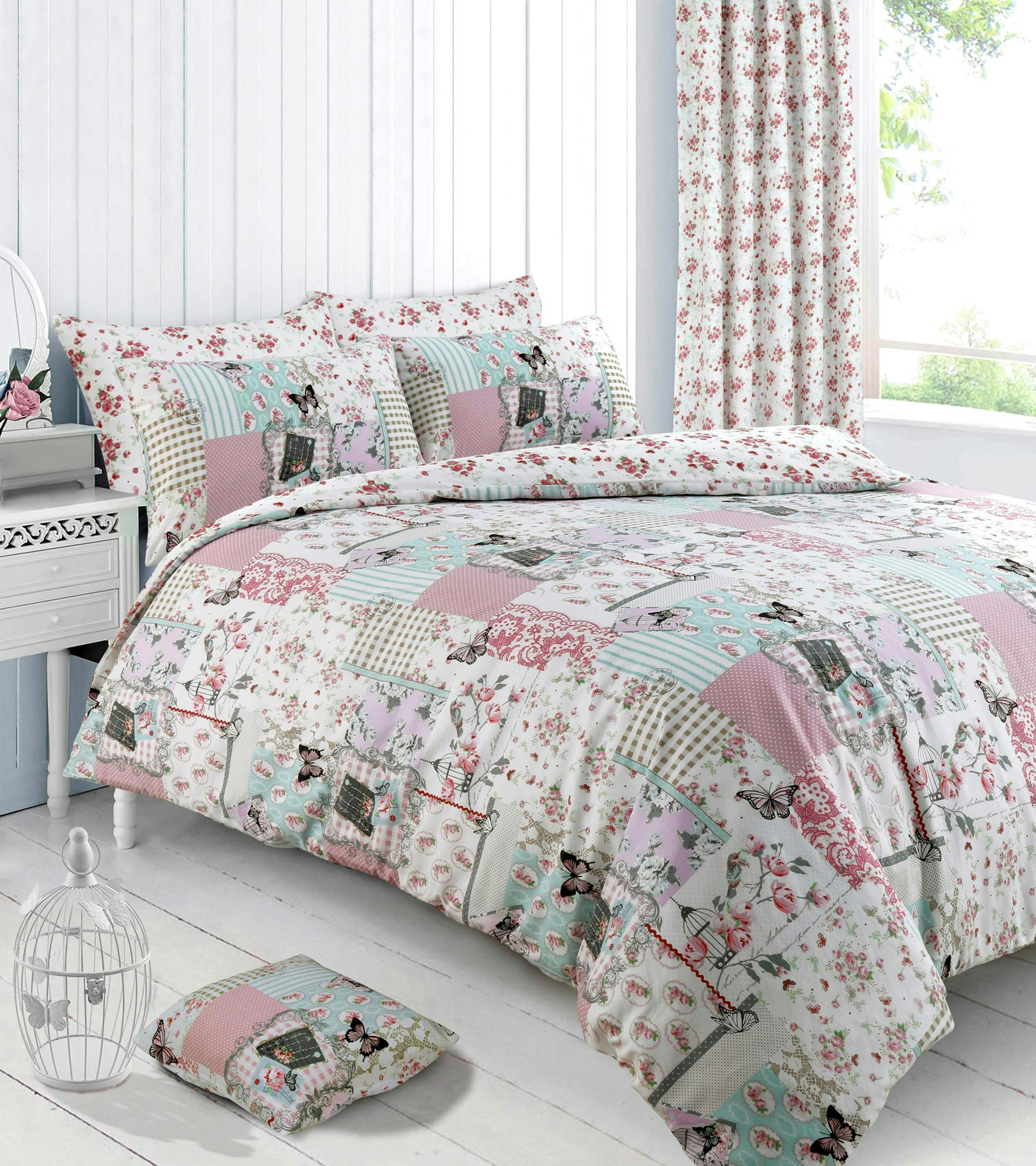 Velosso Pink Boutique Printed Cotton Blend Duvet Cover And Pillowcase Set - King