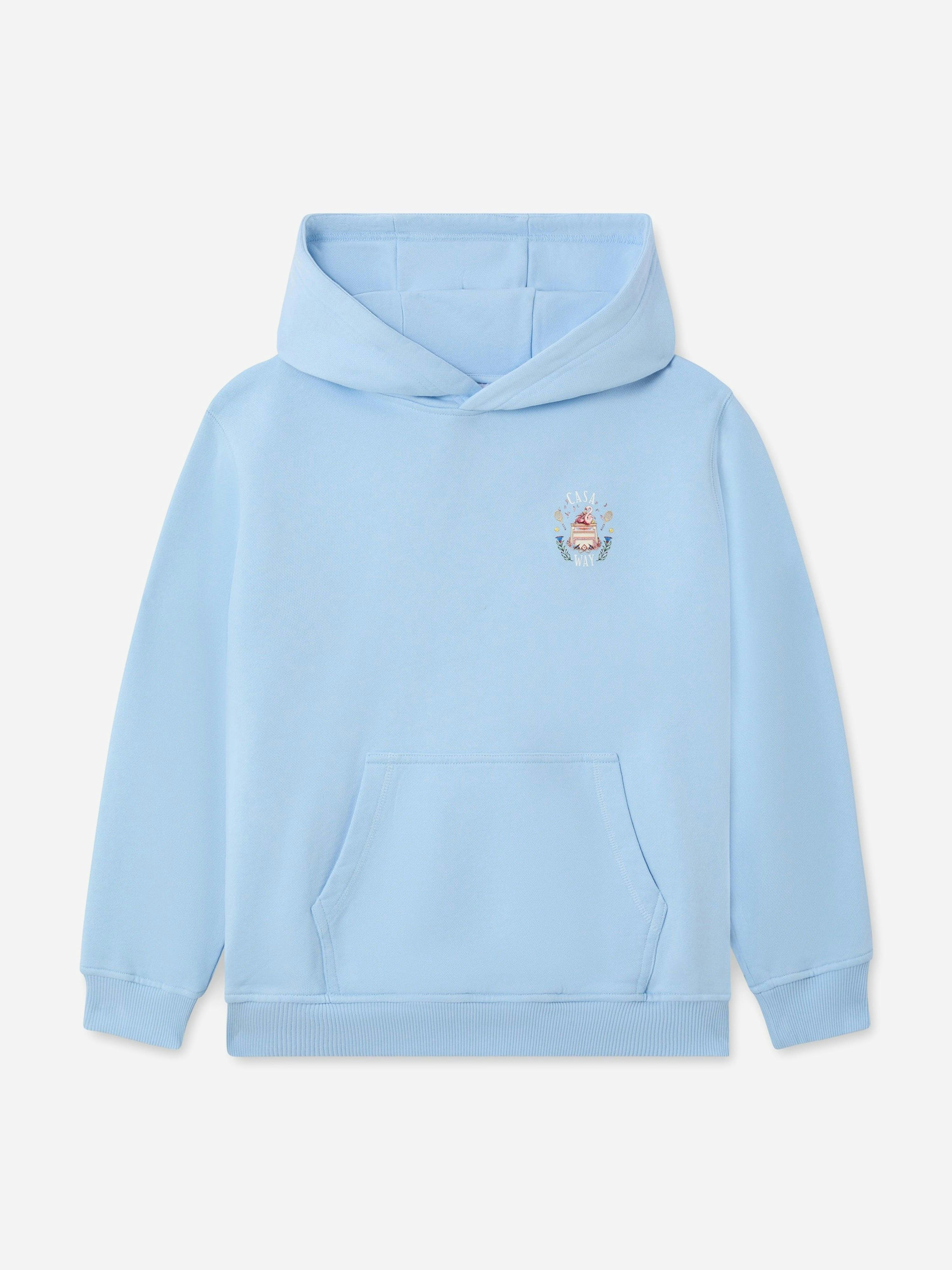 Casablanca Unisex Kids Blue Kids Loopback Casaway Print Hoodie In - 3 - 4 Yrs