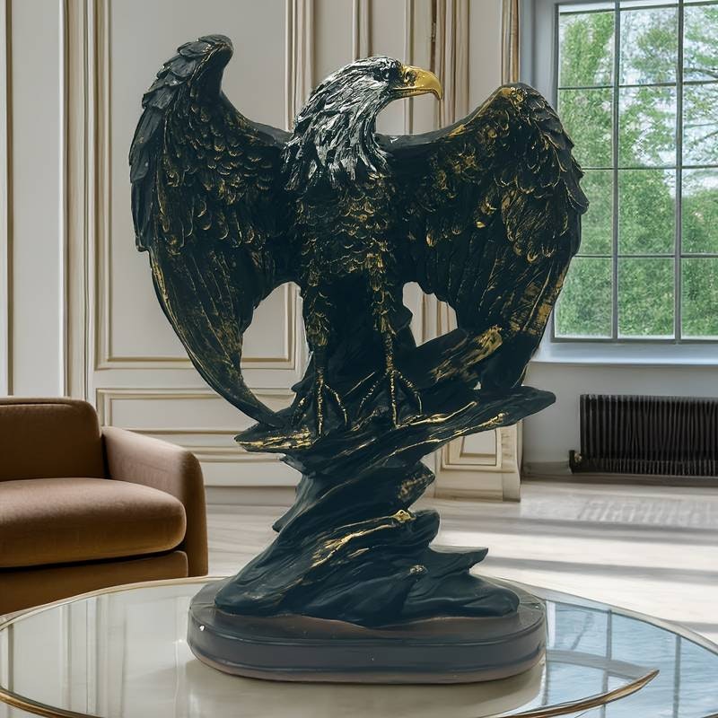 Rackhams Eagle Statue Resin Ornament - Home & Office Decor Symbolising Wealth, Freedom, And Power | Unique Birthday Or Valentine Gift - Eagle
