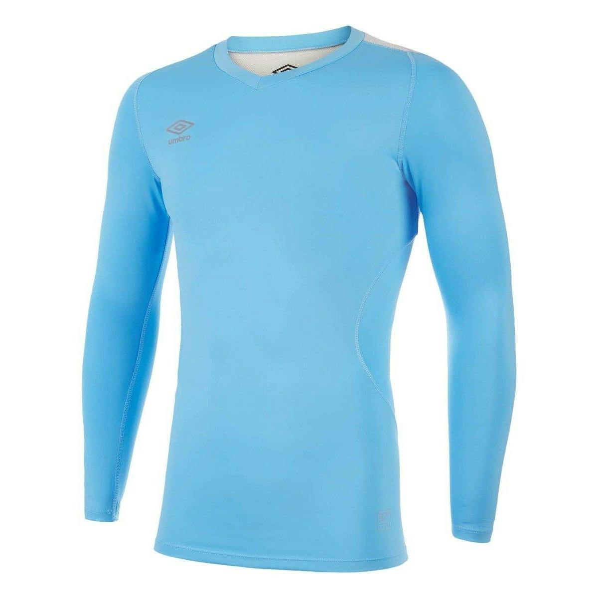 Umbro Men's Sky Blue Elite V Neck Base Layer Top - Xxl - 97% Polyester/3% Elastane