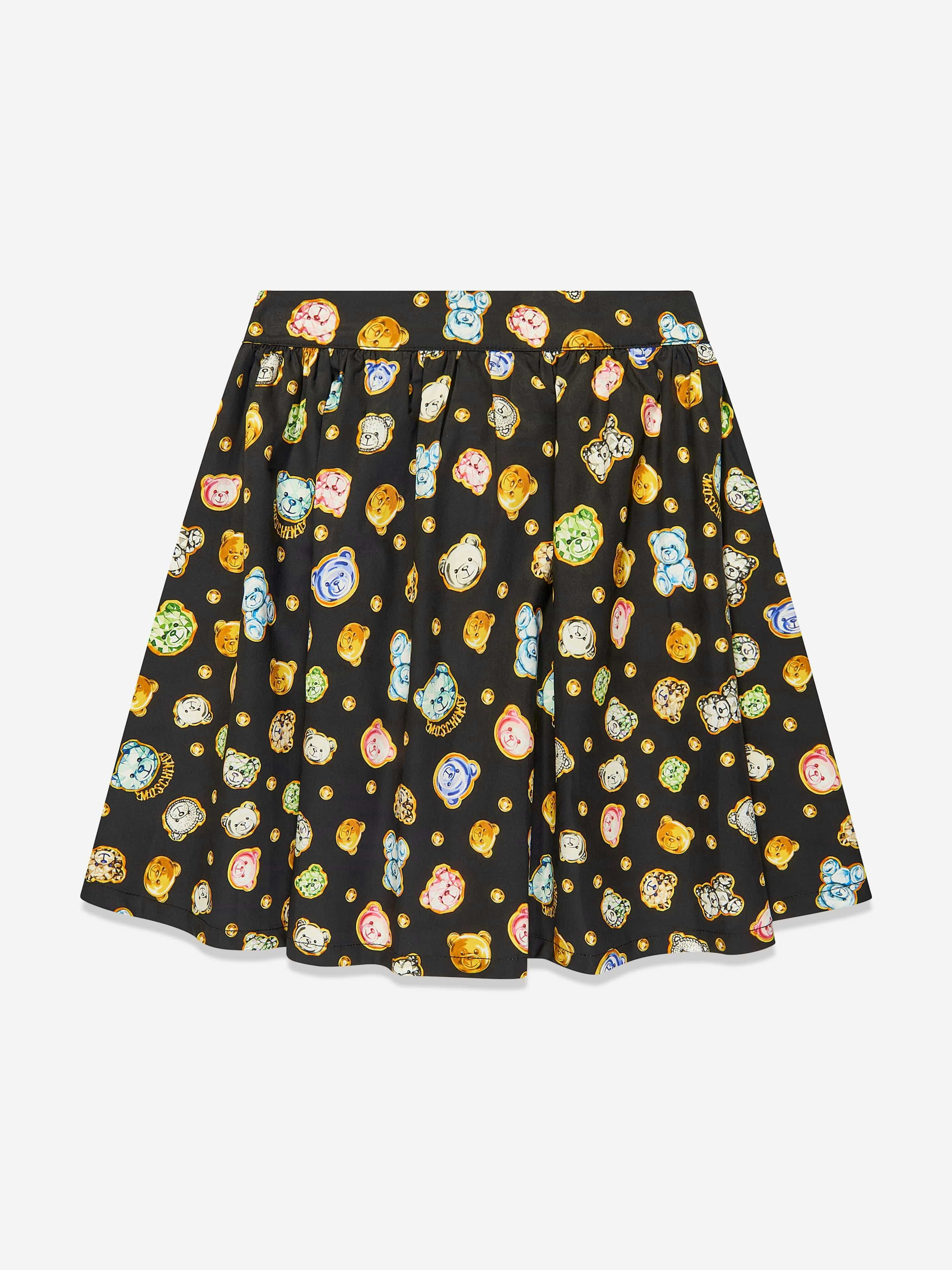 Moschino Kids Girls Black Moschino Teddy Bear Gems Skirt In - 4 Yrs