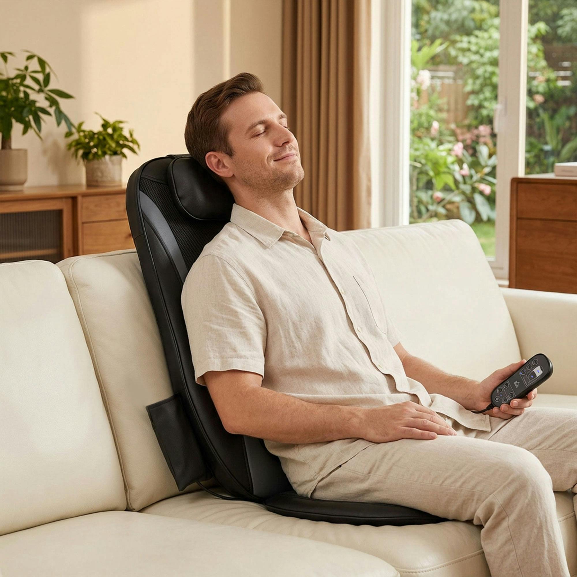 Homcom Black Back Massager With Heat, Deep Tissue Massage Chair For Home Office