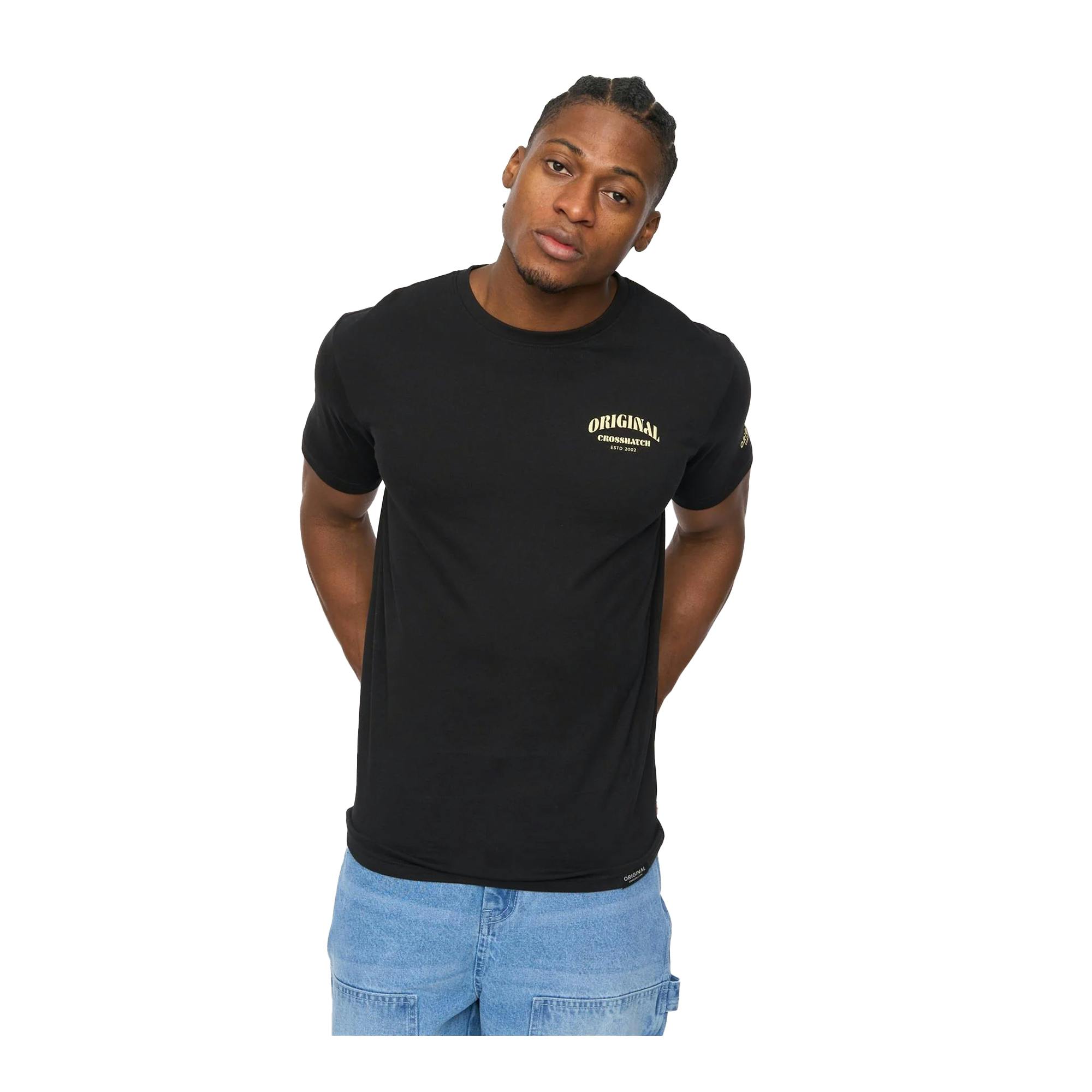 Crosshatch Men's Black Labstock T-Shirt - S - 100% Cotton