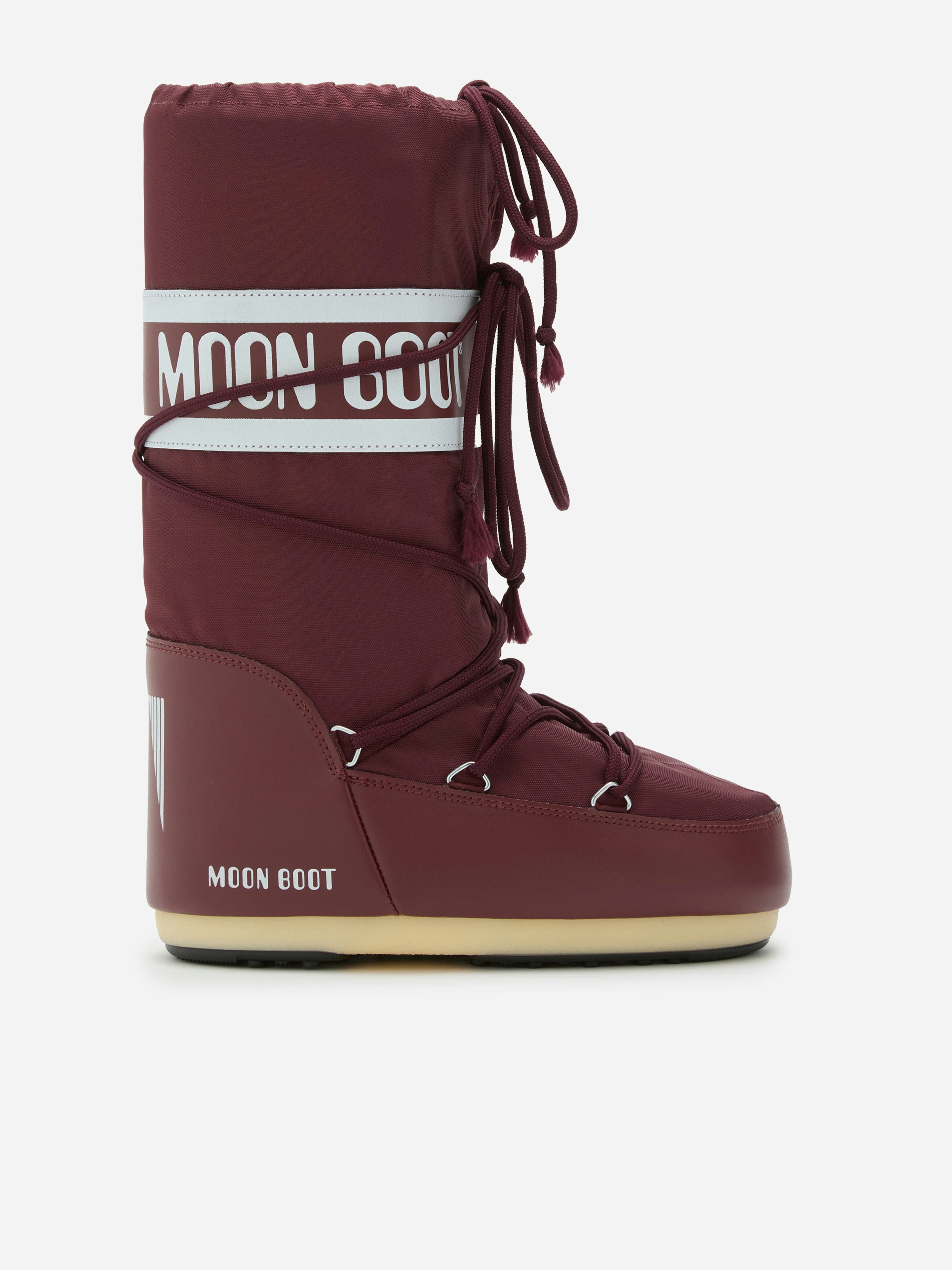 Moon Boot Unisex Kids Red Kids Icon Boots In Maroon - Eu 27 - 30 Uk 9 - 12