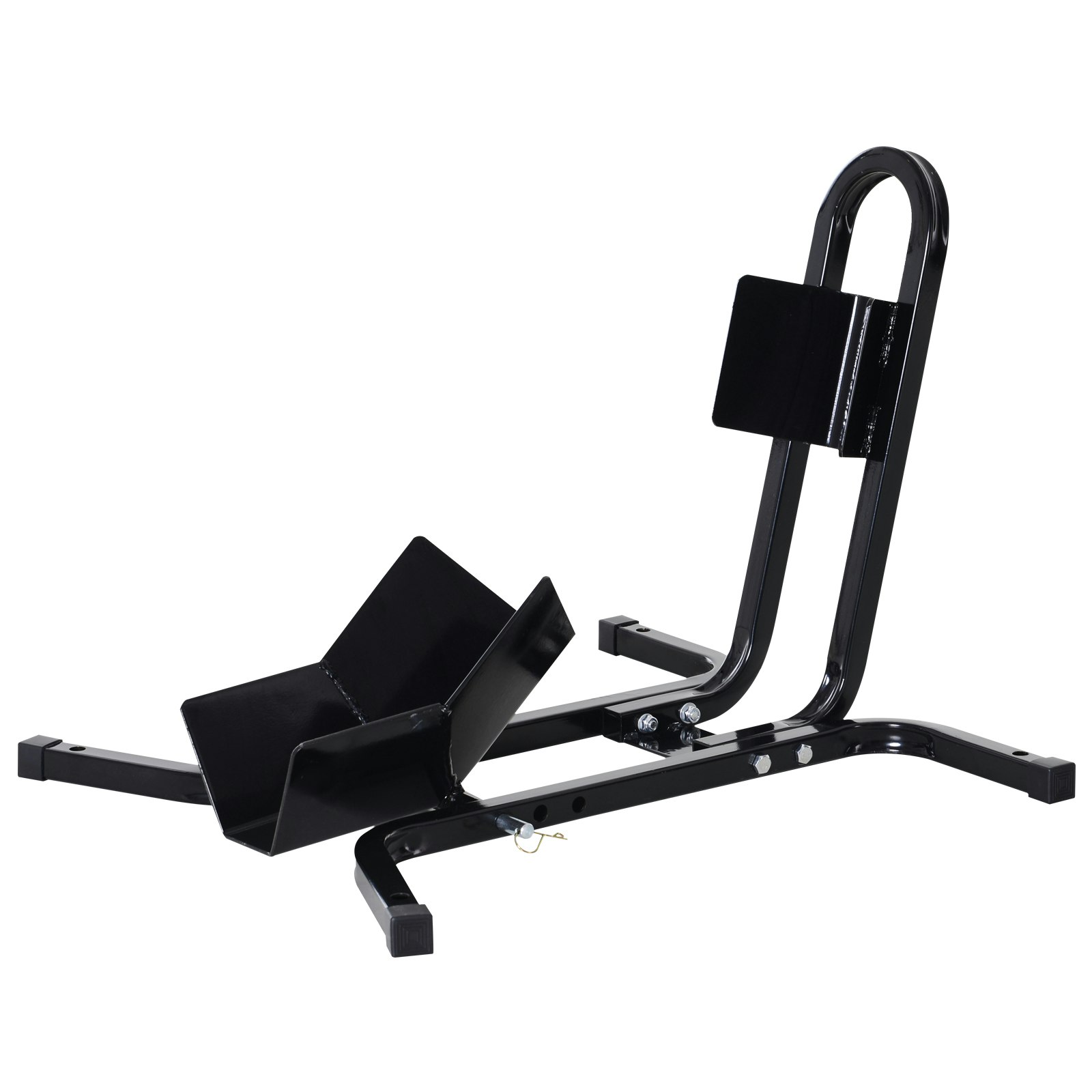 Homcom Black Adjustable Motorcycle Wheel Chock Motorbike Holder With Metal Frame - 60Cmx55cmx43cm