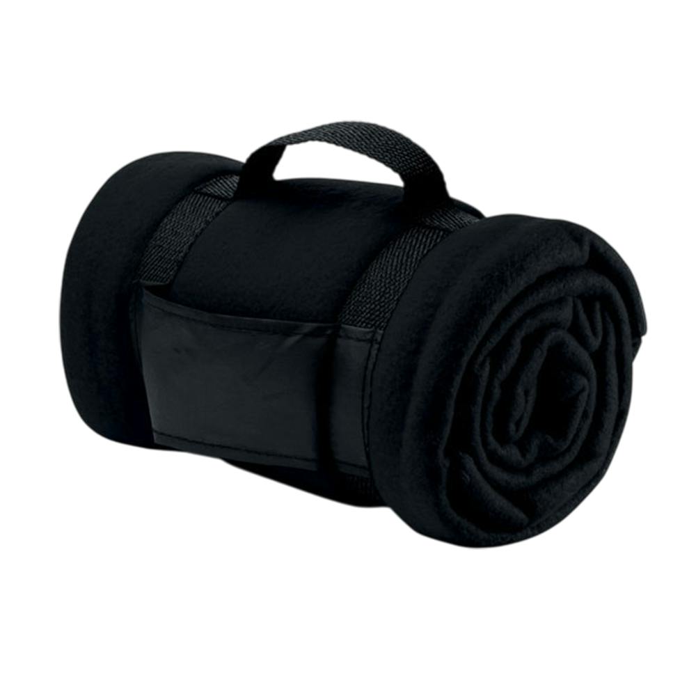 Midocean Black Stavenger Fleece Blanket - One Size - 100% Mixed