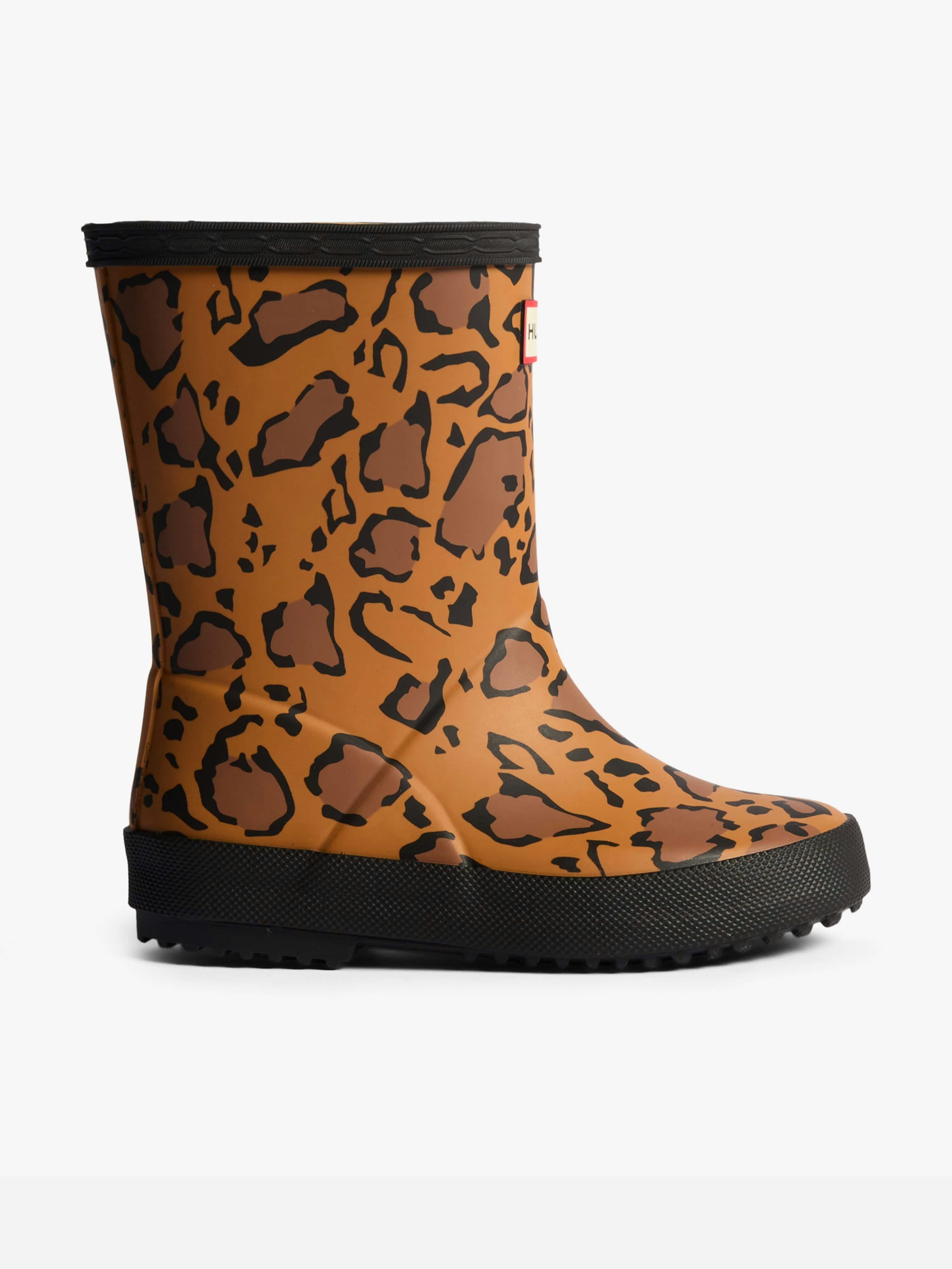 Hunter Unisex Kids Brown Kids First Leopard Print Wellington Boots In - Eu 23 Uk 6