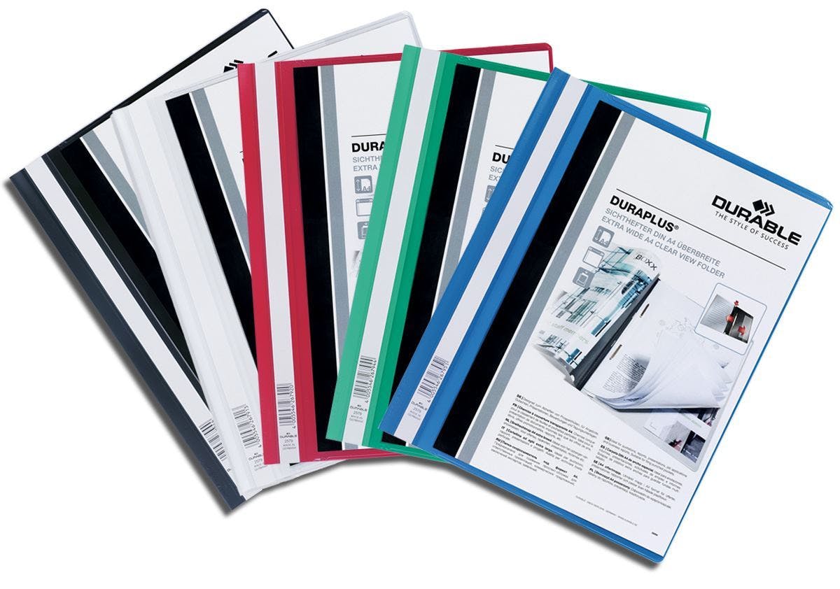 Durable Duraplus Project Folder Document Report File | 25 Pack | A4+ Assorted