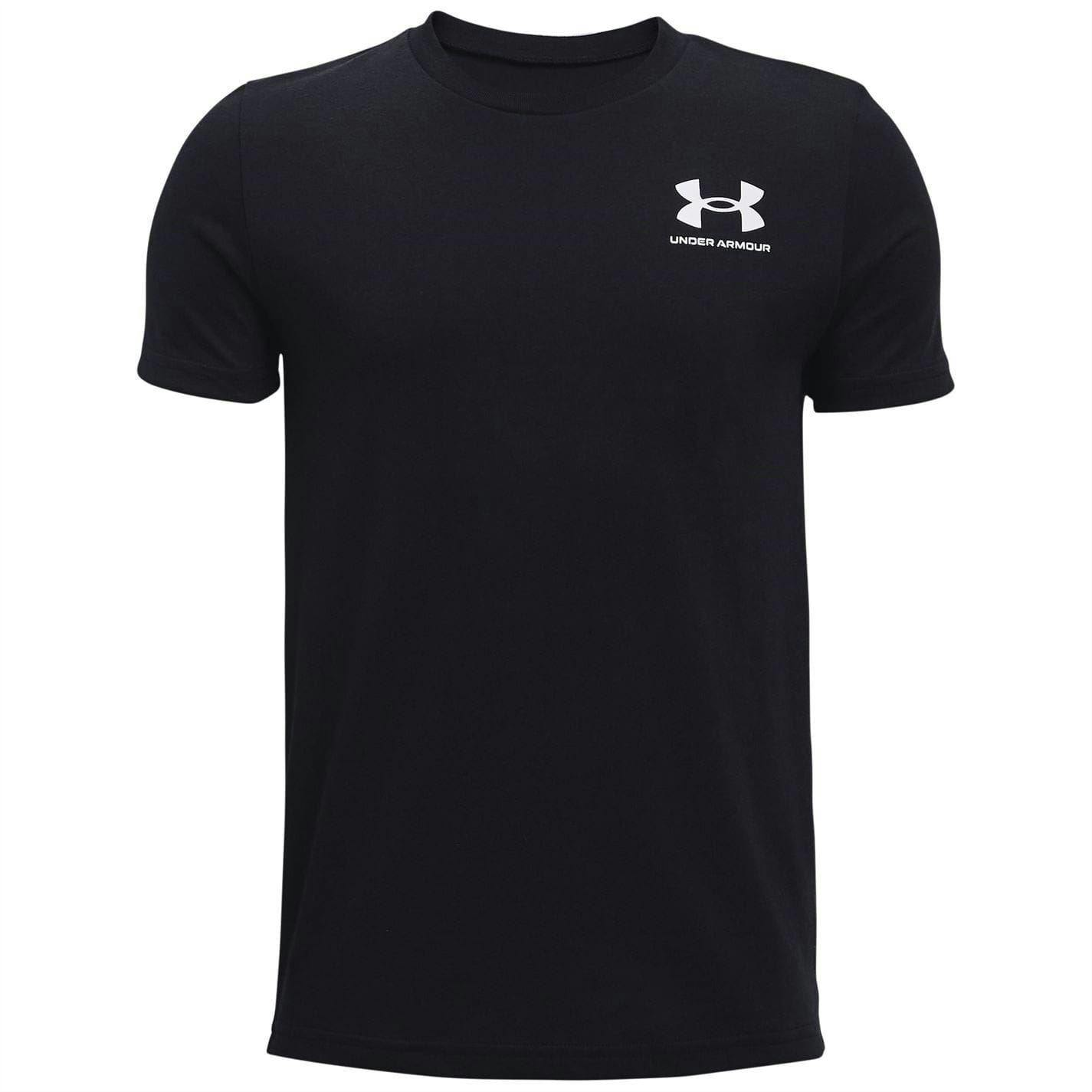 Under Armour Boys Black Logo Short-Sleeved T-Shirt - Heather - 9-10 Years - Heather - 60% Cotton/40% Polyester