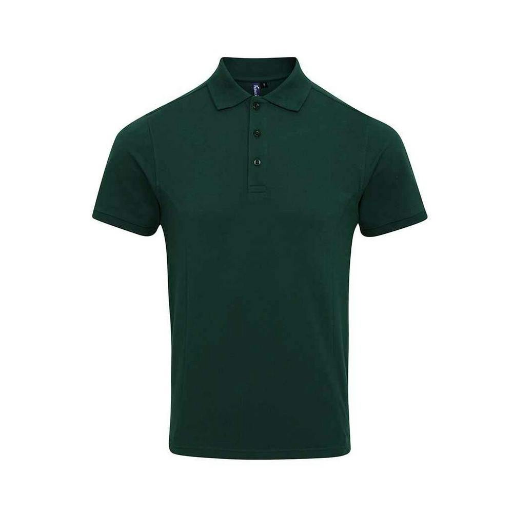 Premier Men's Bottle Green Coolchecker Plus Piqu Polo Shirt In | Size: 3XL - Image 2