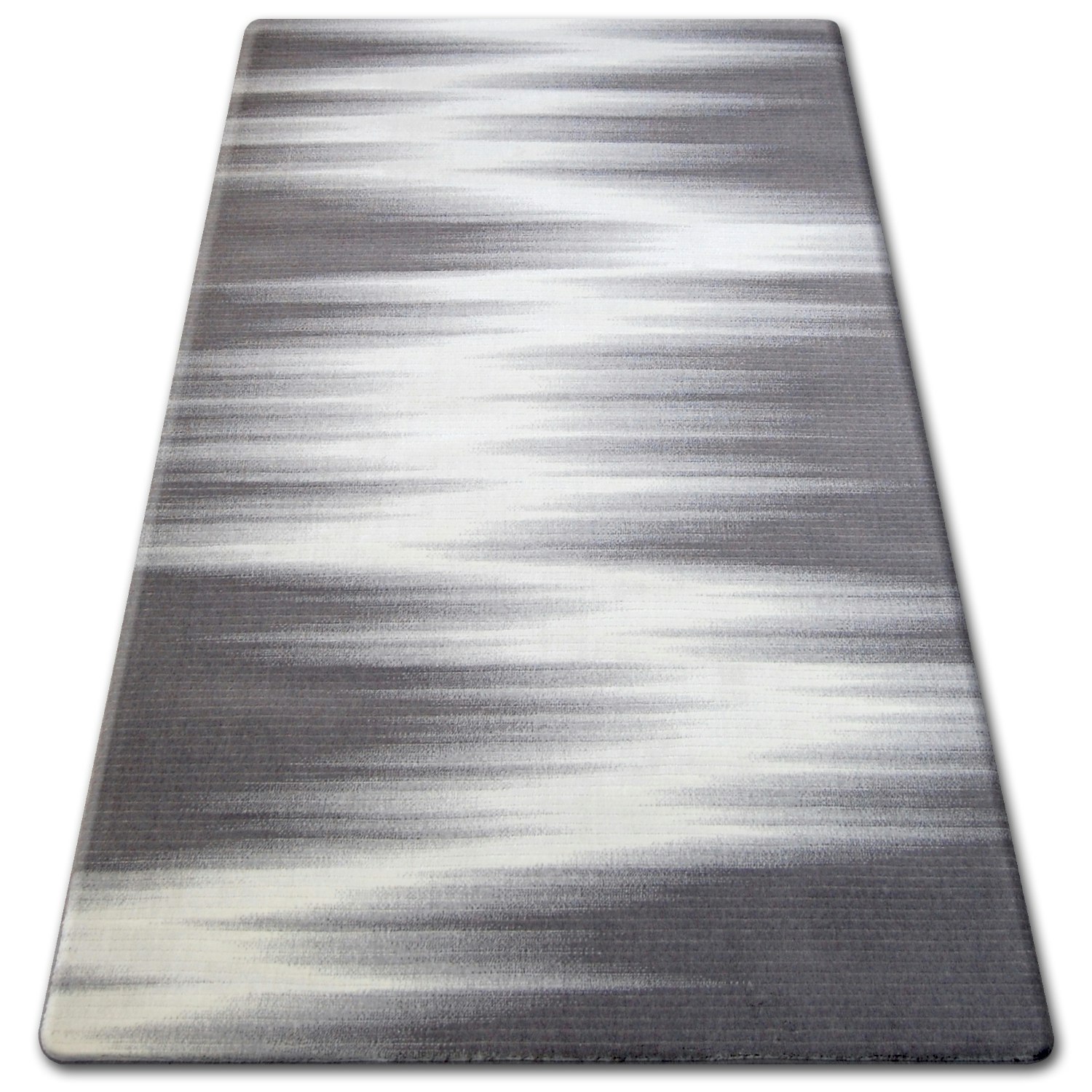 Rackhams Grey/Beige Andere Rectangular Rug - Abstract Blurred Stripe - Acrylic - 80Cm X 150Cm