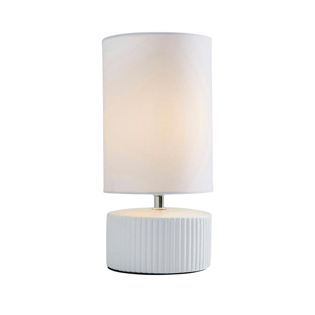 Pagazzi Lighting White Linden Ribbed Ceramic Table Lamp