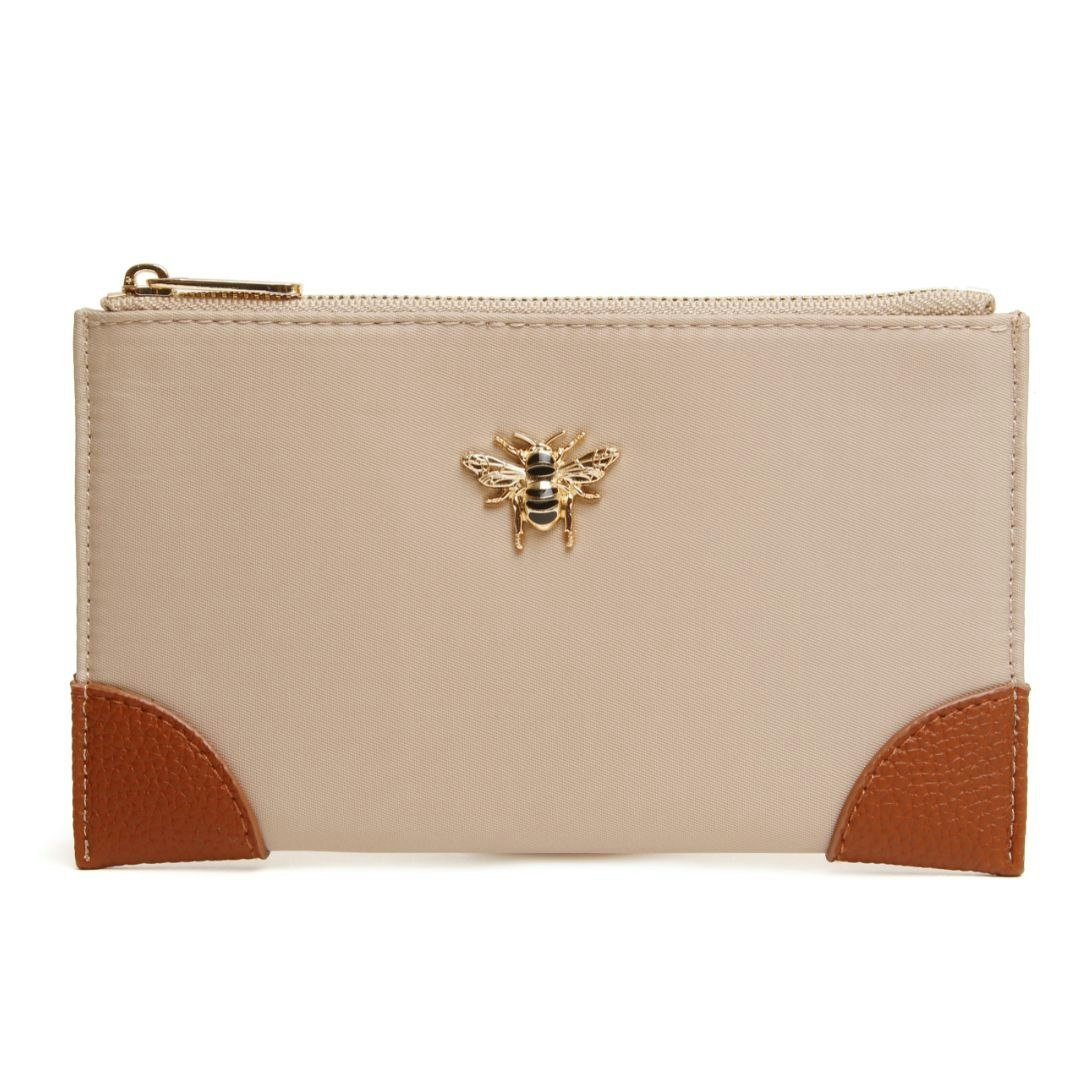 Alice Wheeler Women's Gold Brompton Purse With Bee Emblem - Stone