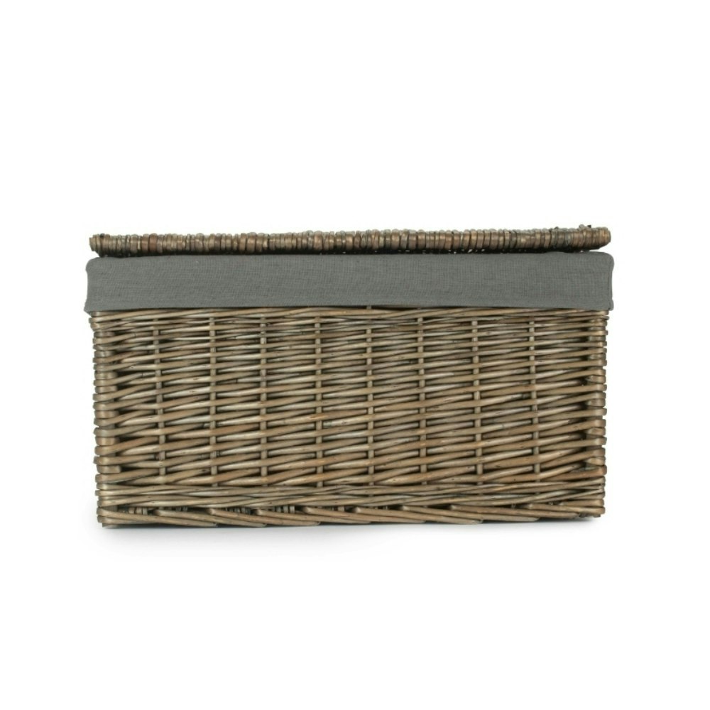 Rackhams Red/Cream Antique Wash Cotton Lined Storage Basket - Small