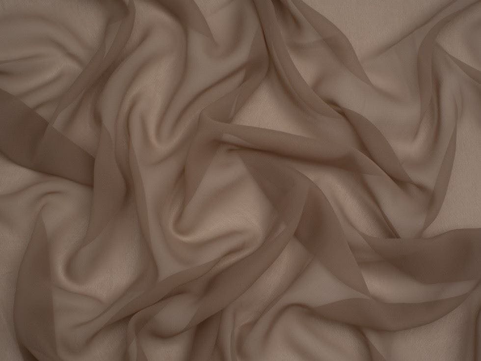 Minerva Light/Dark Core Range Sheer Chiffon Fabric - Plain Design Dressmaking Fabric, 110 Cm / 44" Wide - Per Metre - Taupe