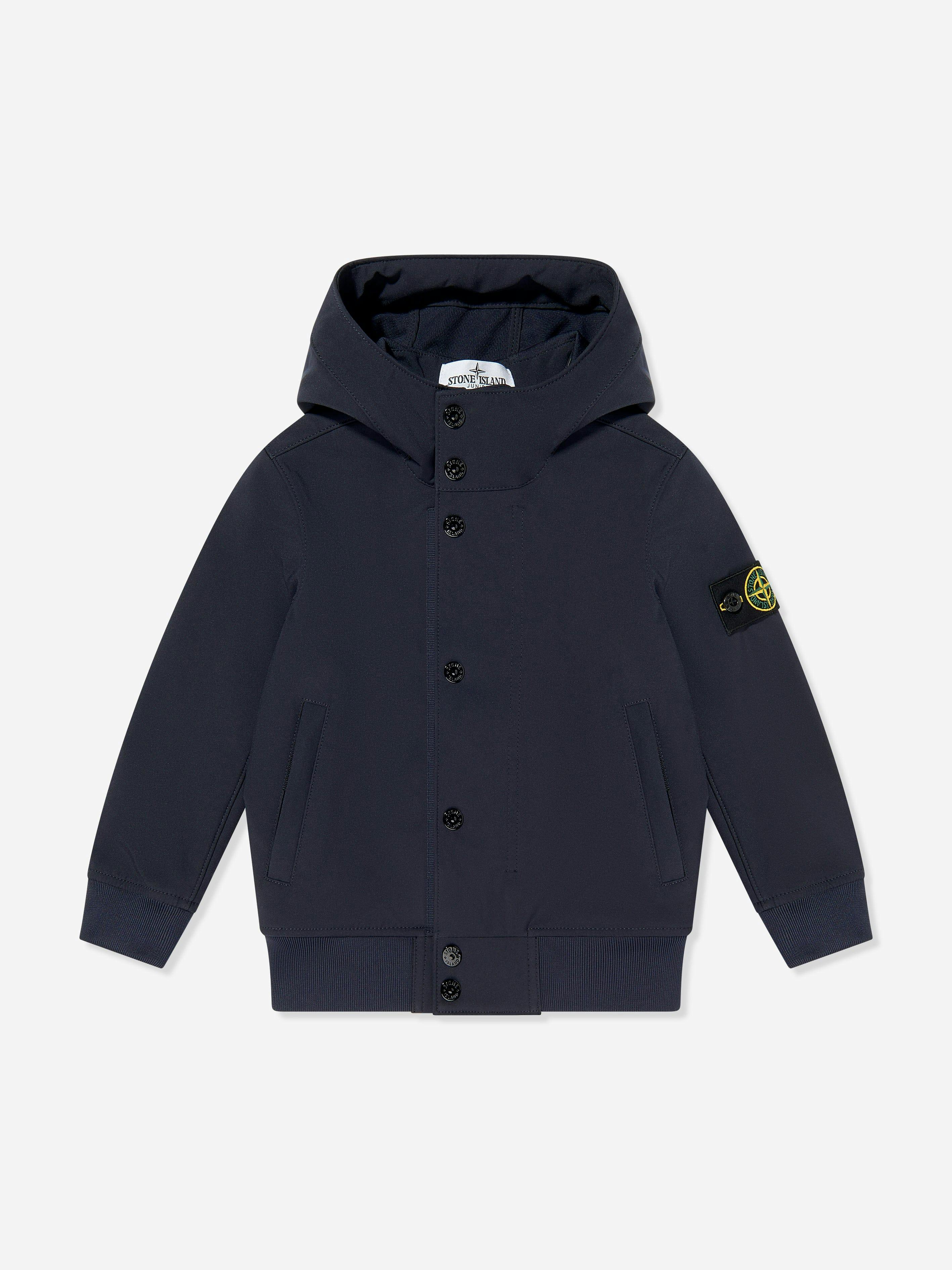 Stone Island Boys Junior Hooded Bomber Jacket In Navy - 8 Yrs - Navy