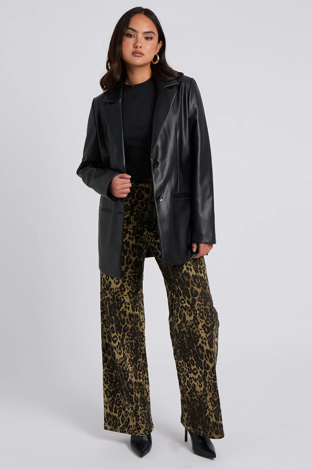 Urban Bliss Black Pu Blazer - 14