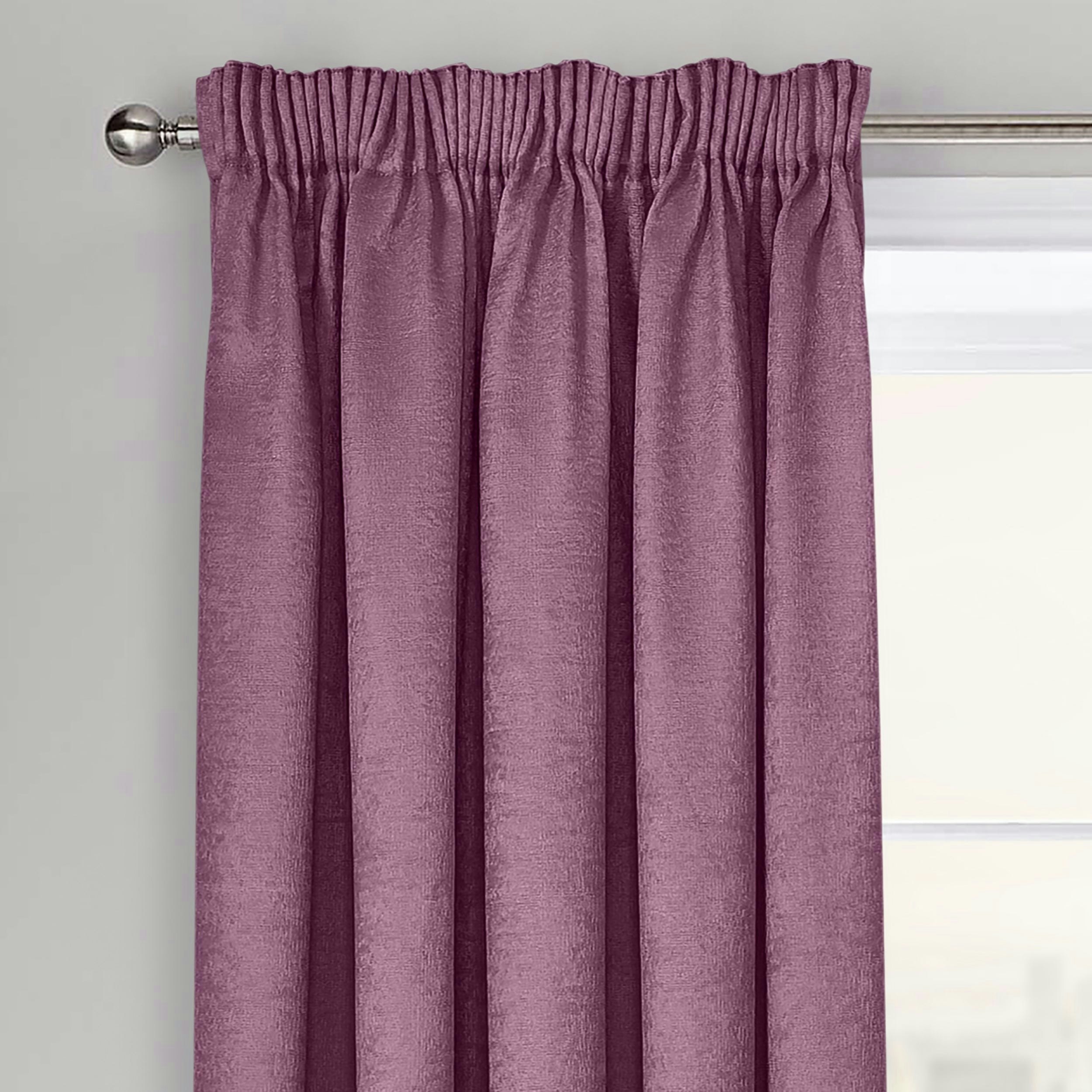 Velosso Mauve Westwood Dimout Pencil Pleat Curtains - 117Cm X 137Cm
