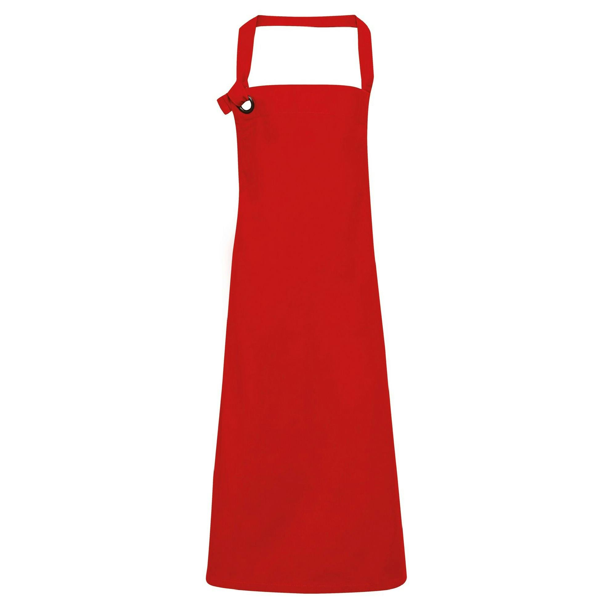 Premier (One Size, Red) Unisex Calibre Heavy Cotton Canvas Bib Apron - Image 2