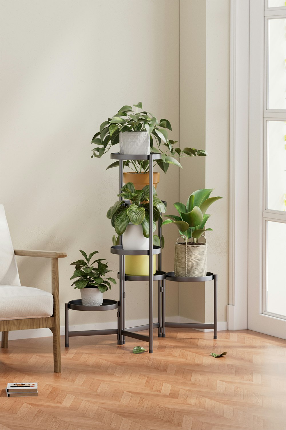 Rackhams Black 5-Tier Plant Stand Display Shelf