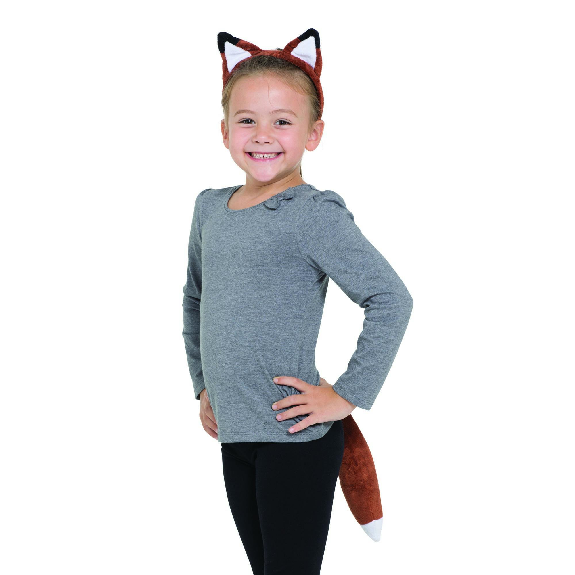 Bristol Novelty Brown/White Kids Fox Set - One Size