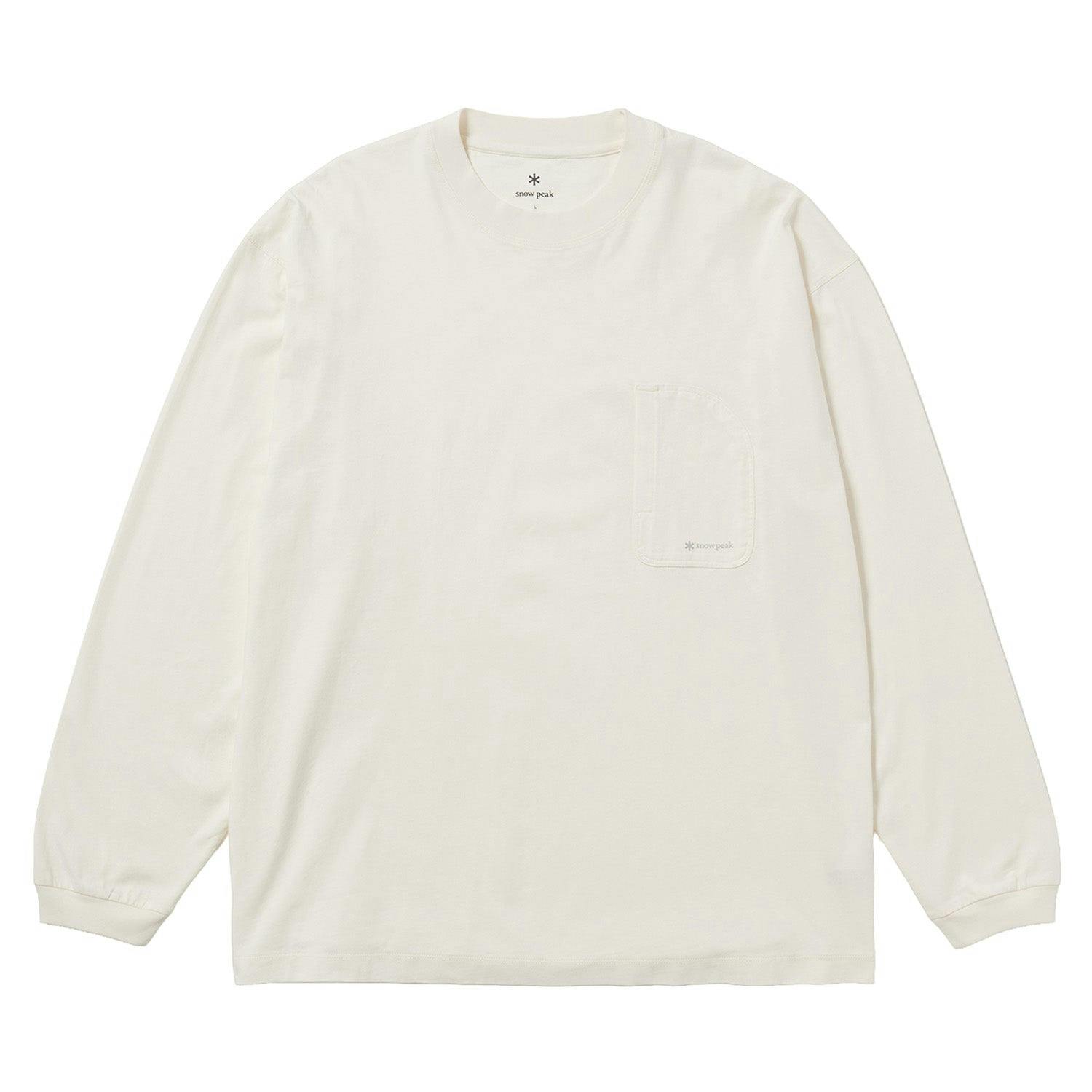 Snow Peak White Og Mercerized Long Sleeve T-Shirt - Small - Off