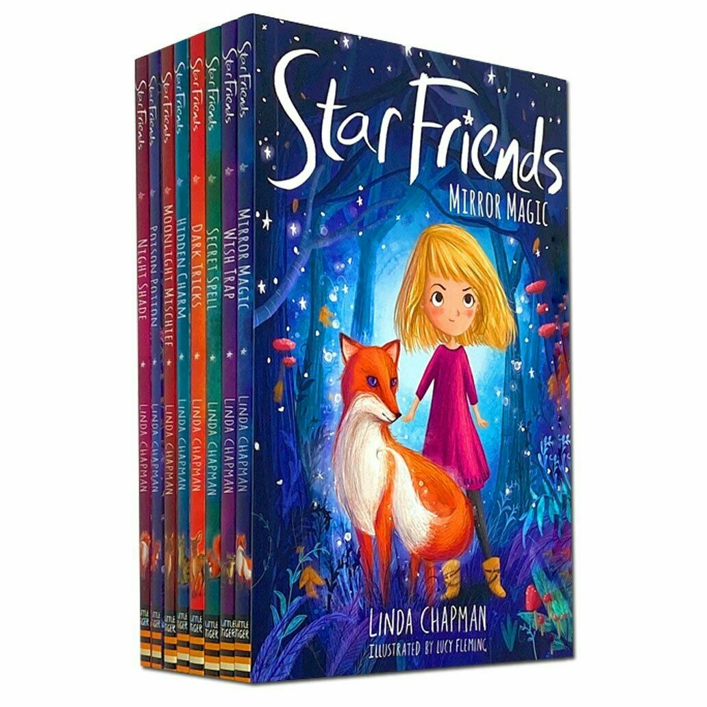 Stripes Publishing Girls Dark Star Friends Series 8 Book Set By Linda Chapman Mirror Magic, Wish Trap, Secret Spell & More