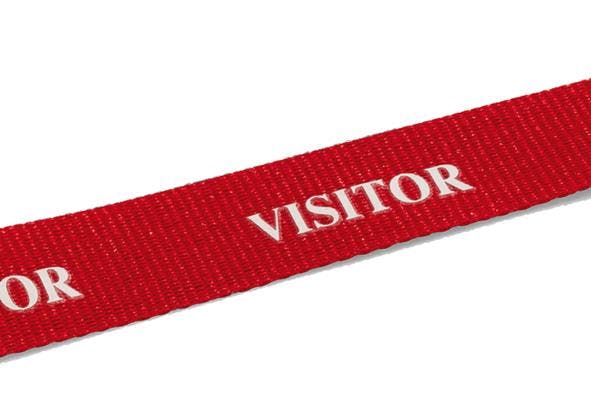 Durable Red Soft Textile Visitor Neck Lanyards With Clip & Breakaway | 10 Pack |