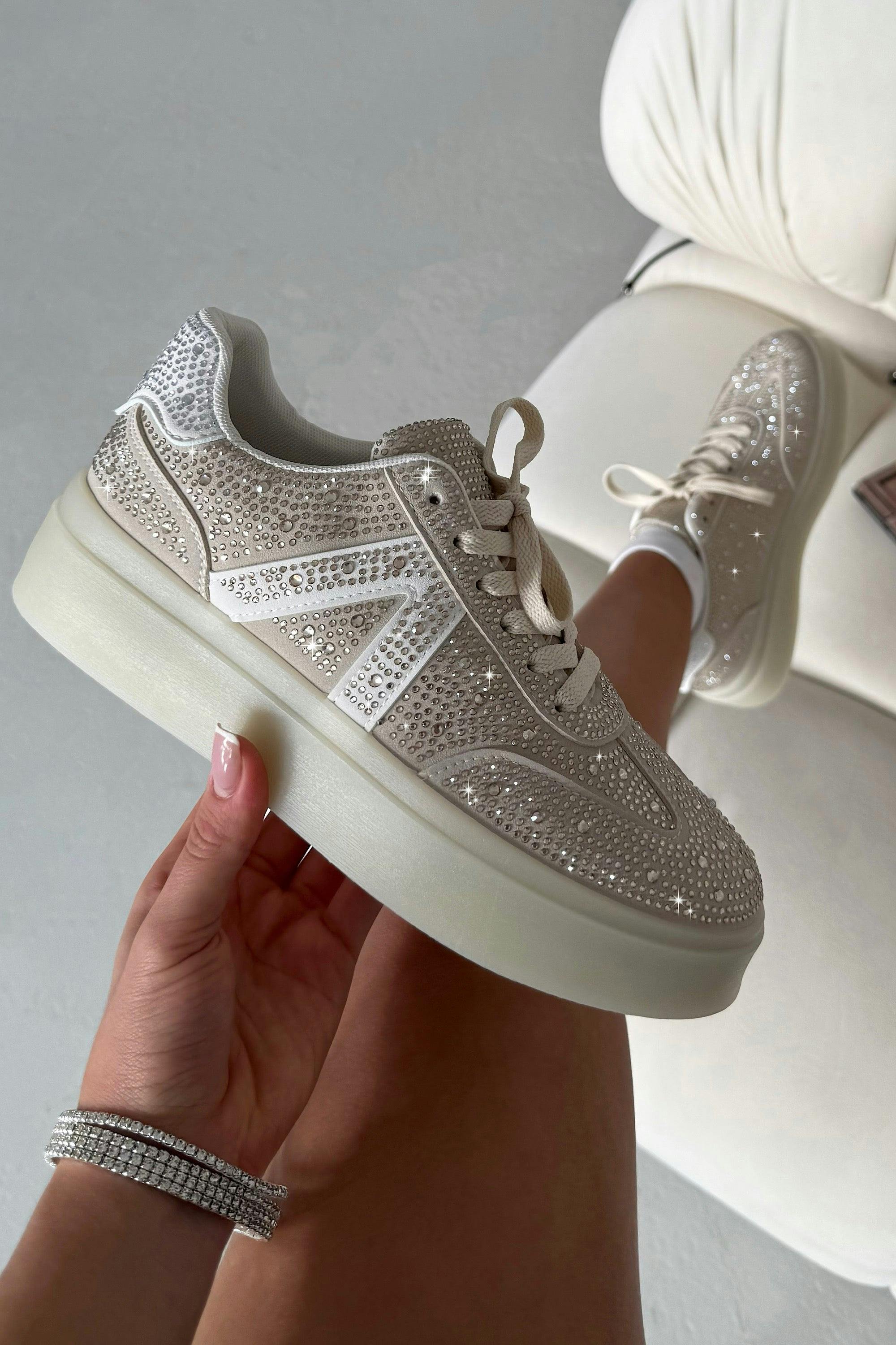 Love Lemonade Crystal Icon Trainers Limited Edition Nude - Uk 4 - Eu 37 - Us 6