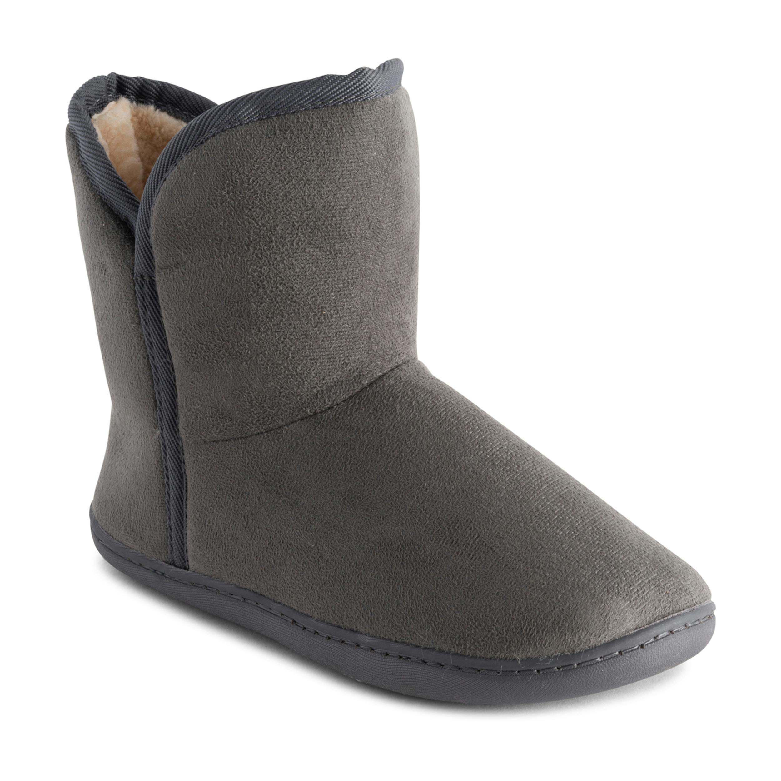 Viva Women's Grey Polar Memory Foam Faux Fur Rubber Sole Cosy Slippers - 7