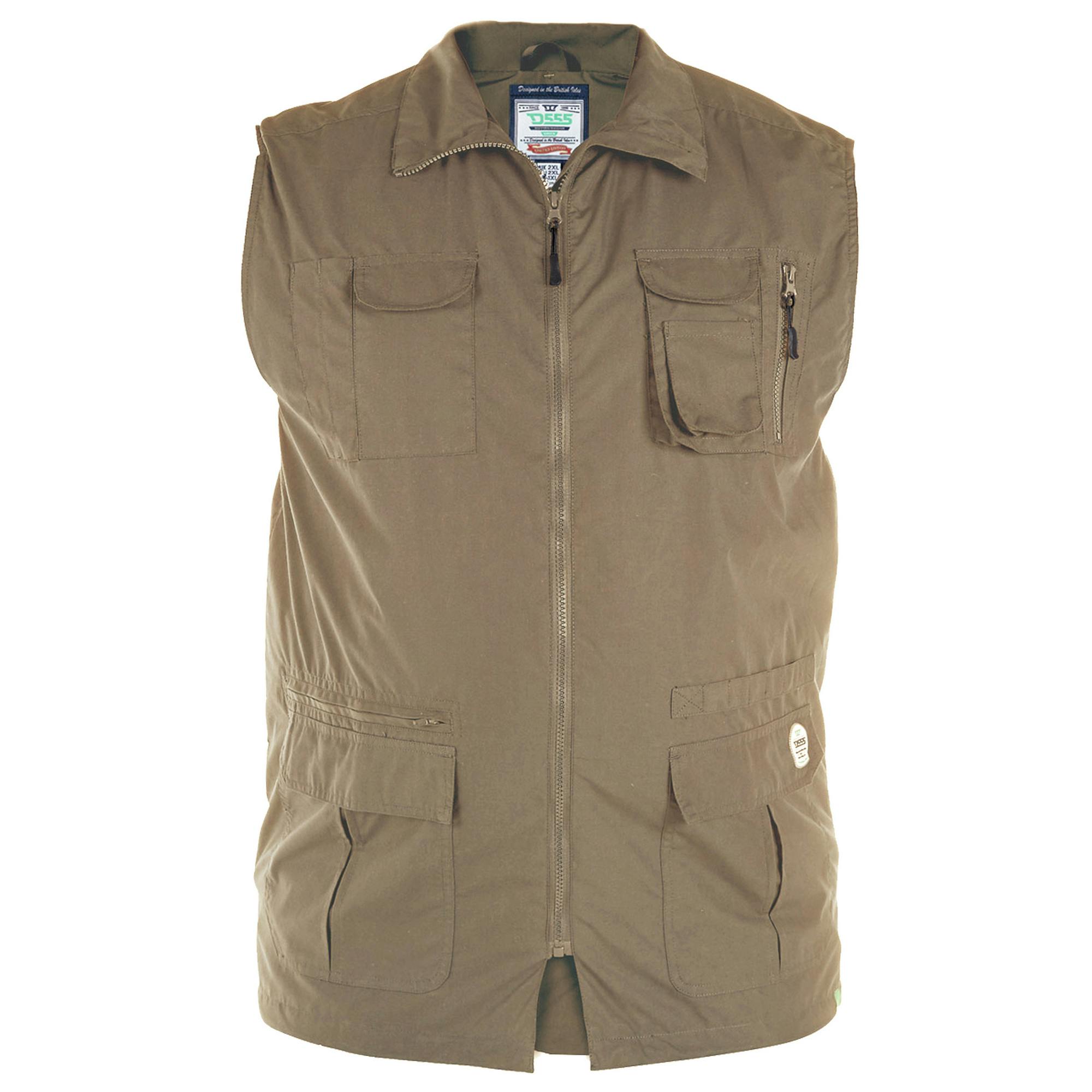 Duke Men's D555 Enzo Multi Pocket Kingsize Hunting Waistcoat - Walnut - 7XL - Walnut - 65% Polyester/35% Cotton