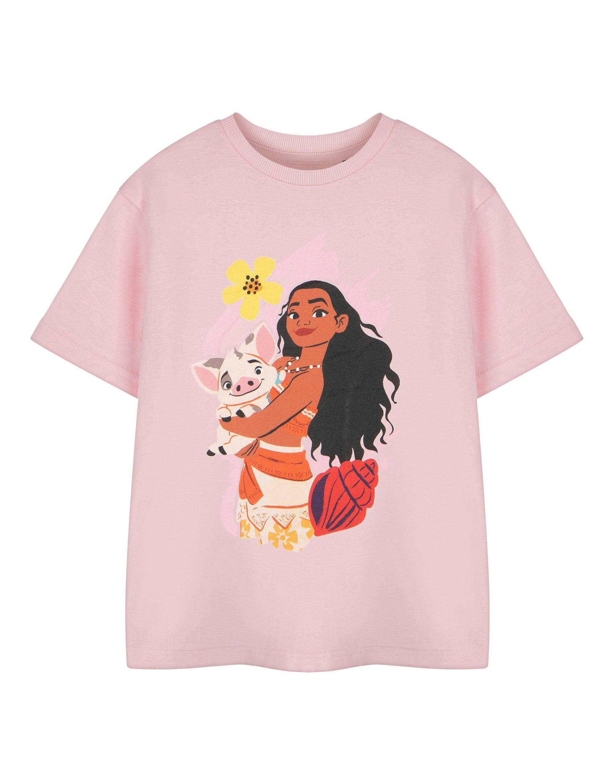 Vanilla Underground Girls Pink Disney Moana & Pua Short Sleeved T-Shirt - 3-4 Years