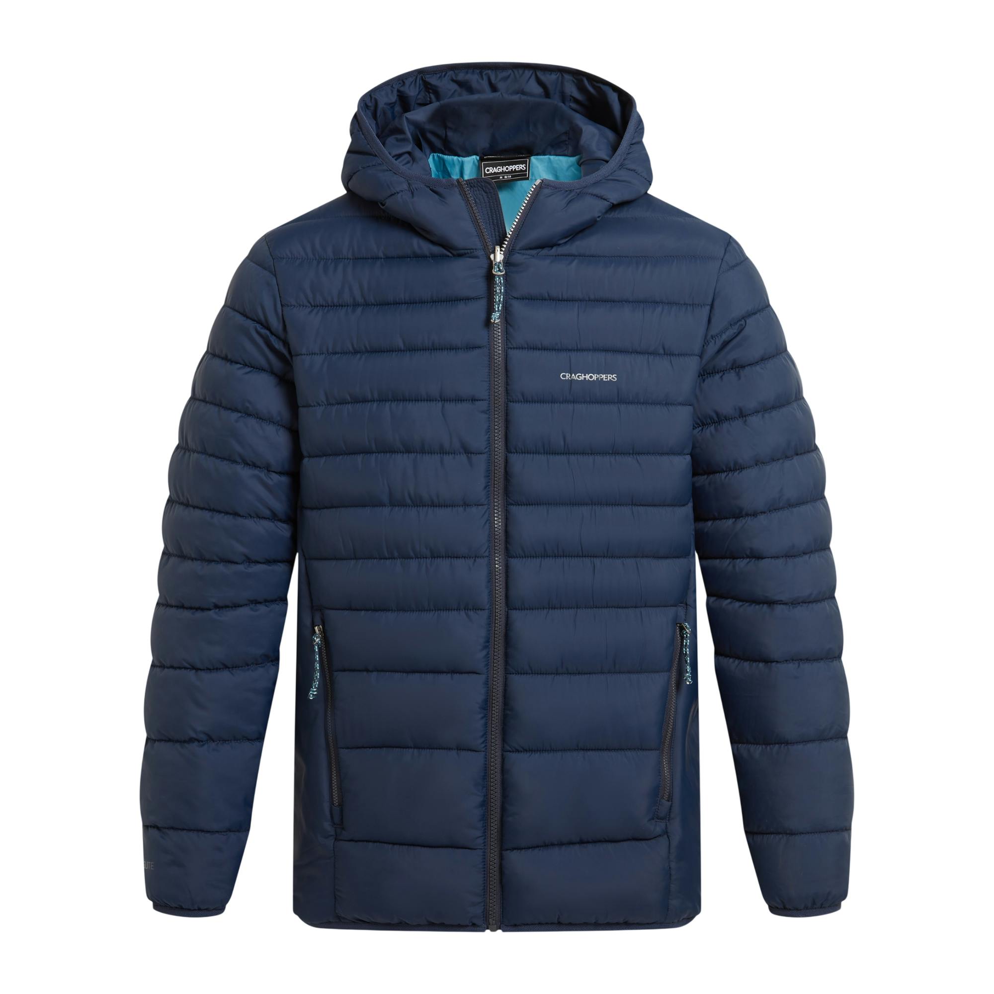 Craghoppers Men's Blue Compresslite Ix Hooded Padded Jacket - Navy - S - Navy - 100% Recycled Polyester