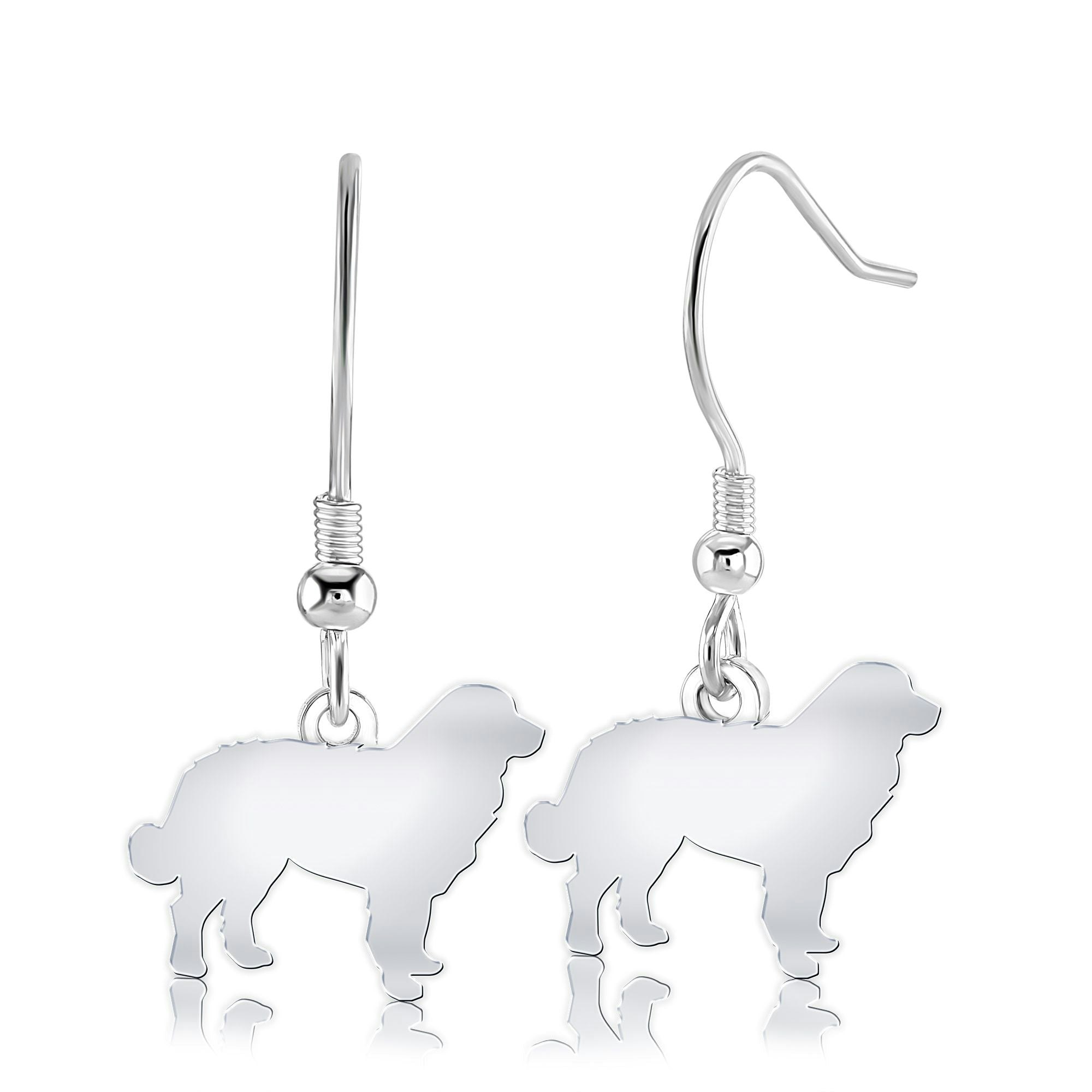 Mylee London Silver Bernese Mountain Dog Silhouette Earrings - Yes - Hook