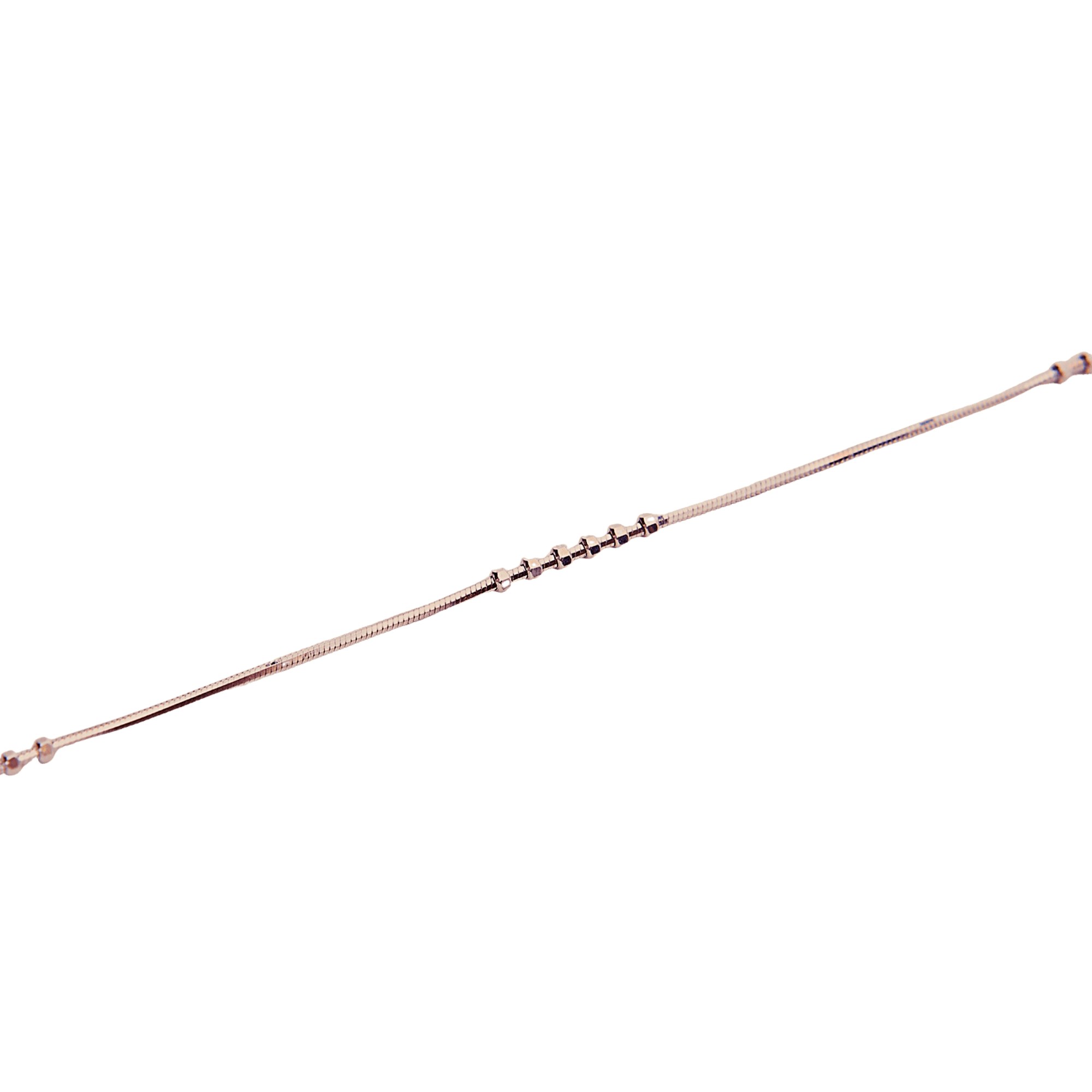 Spero London Silver/Gold Six Beads Sterling Bracelet - Rose - Rose