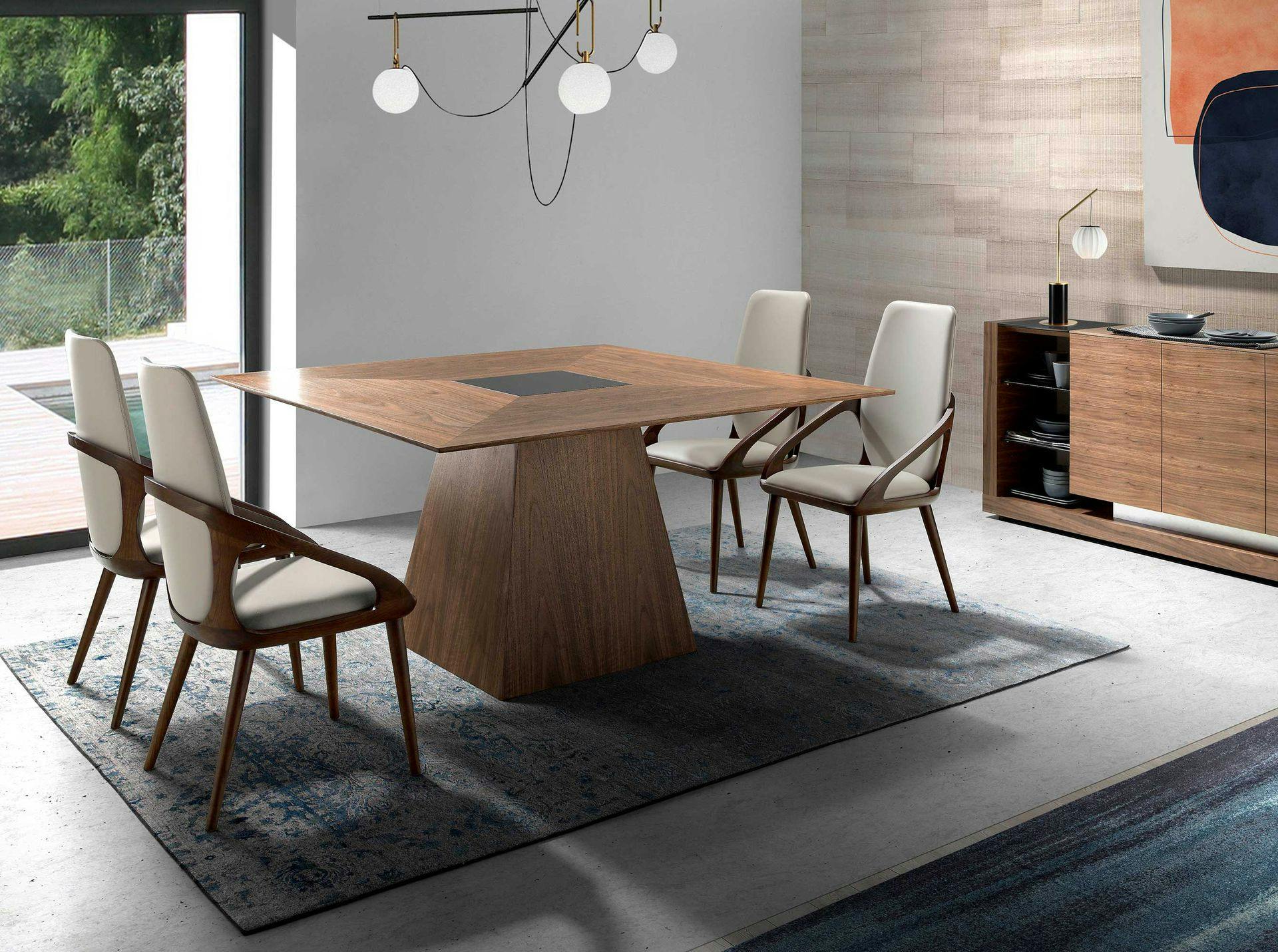 Angel Cerdá Black Square Walnut Dining Table 1079