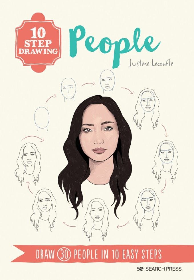 10 Step Drawing: People: Draw 30 people in 10 easy steps.by Lecouffe New** - Image 7