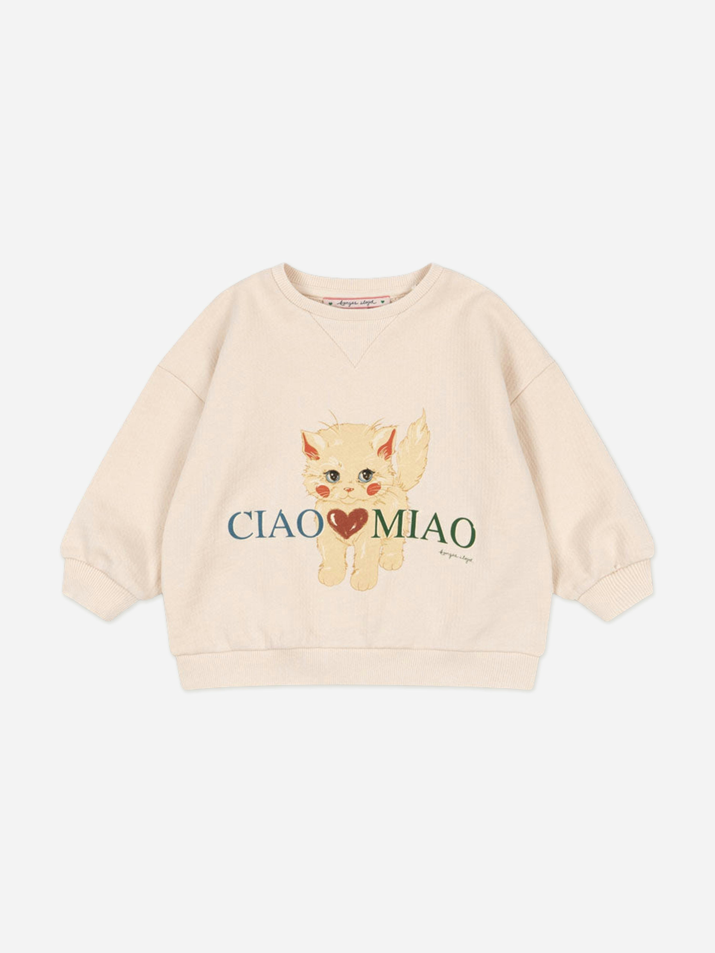 Konges Slojd Girls Pink Konges Sløjd Belli Miao Amore Sweatshirt In - 9 Mths