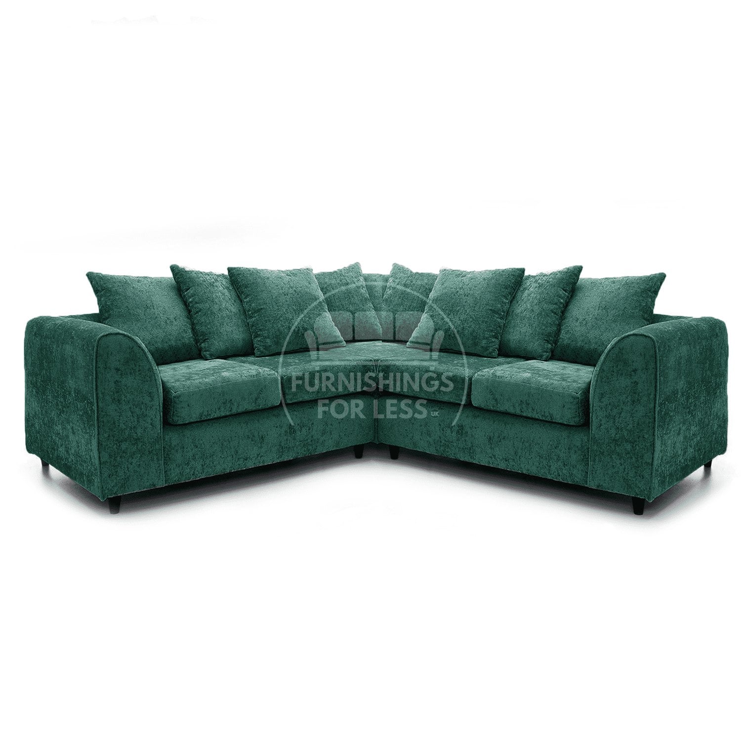 Furnishings For Less Black/Beige Monaco Chenille Fabric 5 Seater Corner Sofa - Teal