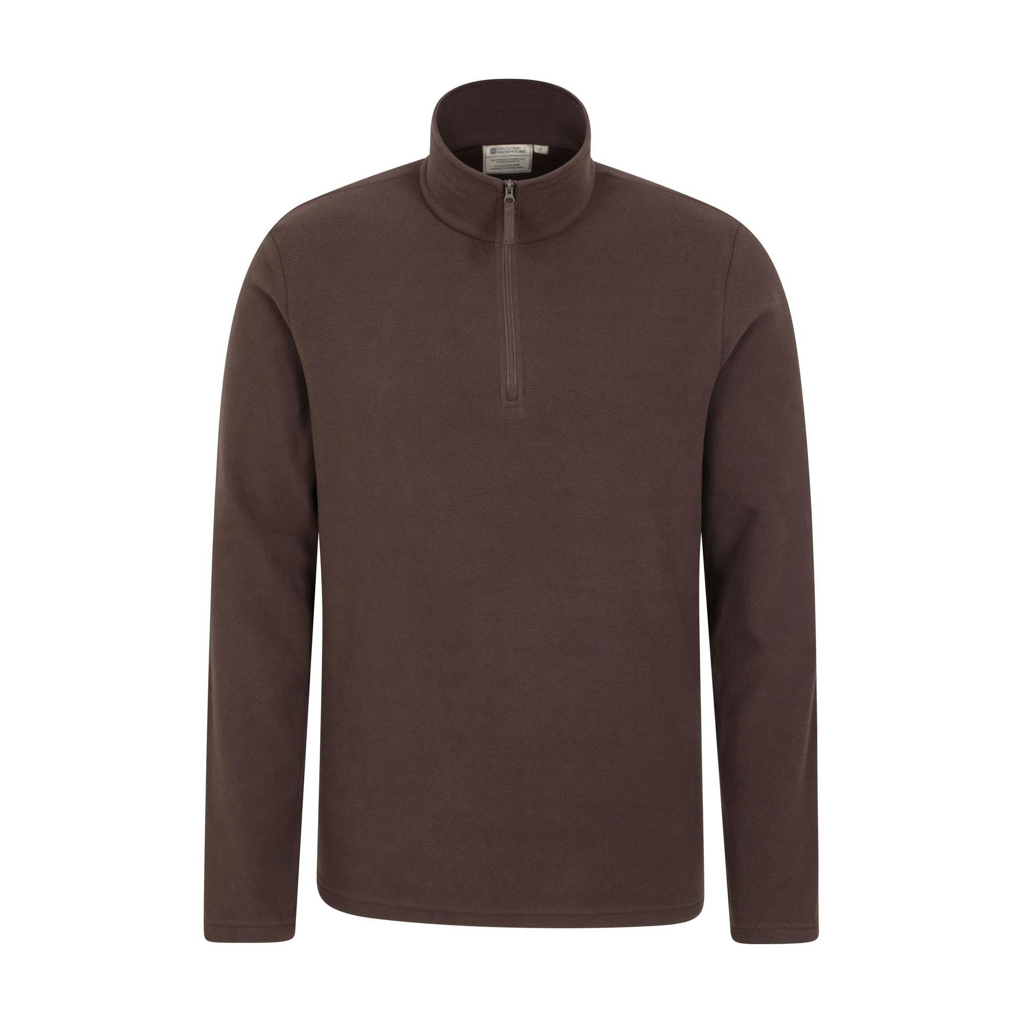 Mountain Warehouse Men's Brown Camber Ii Half Zip Fleece Top - Xxs - 100% Polyester