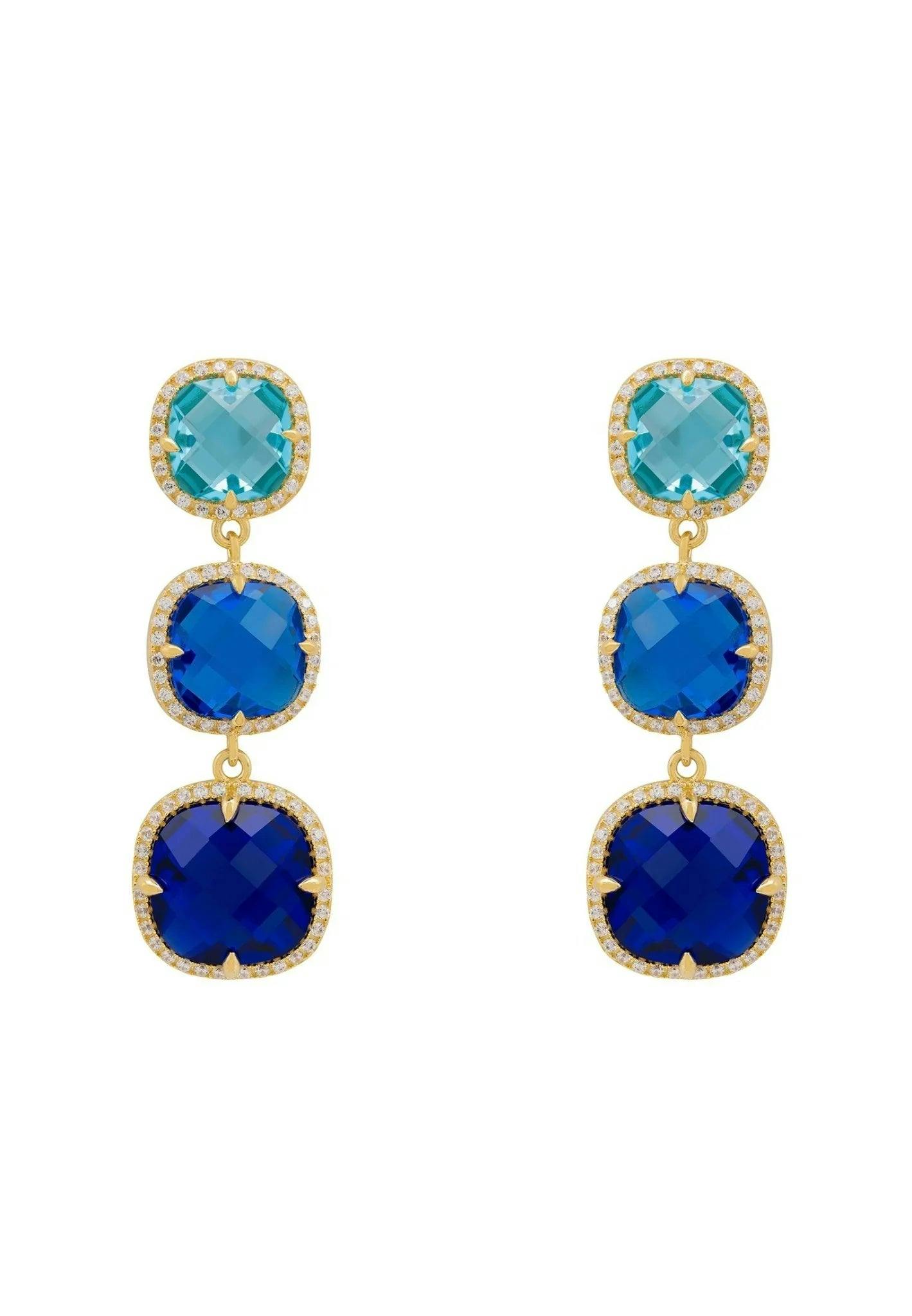 Latelita Gold Knightsbridge Earrings Blues