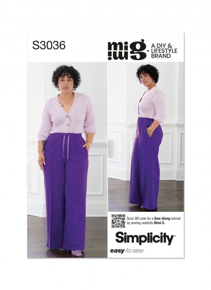 Simplicity Women's Sewing Pattern 3036, Trousers For K5 (8-10-12-14-16) - Easy - K5 (8-10-12-14-16)