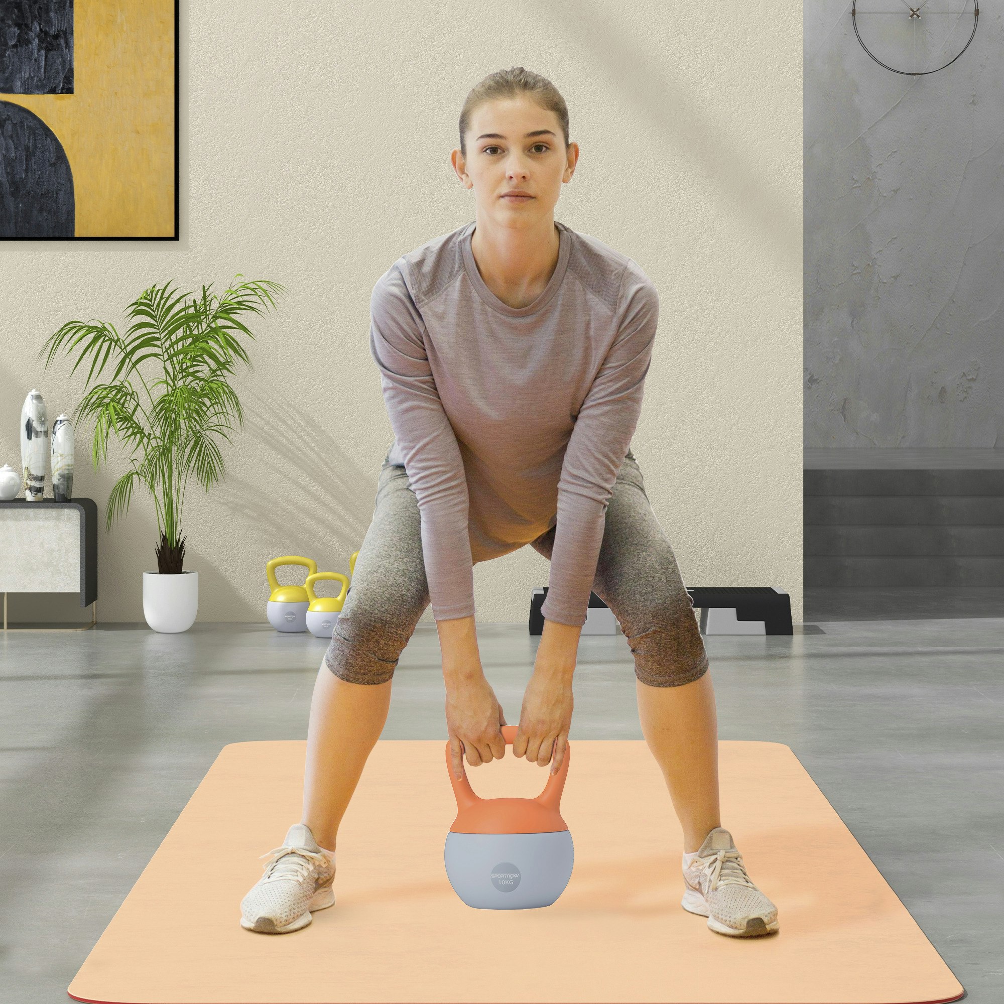 Sportnow Orange Kettlebell With Soft Body And Non-Slip Handle - 21W X 21D X 30Hcm - 10