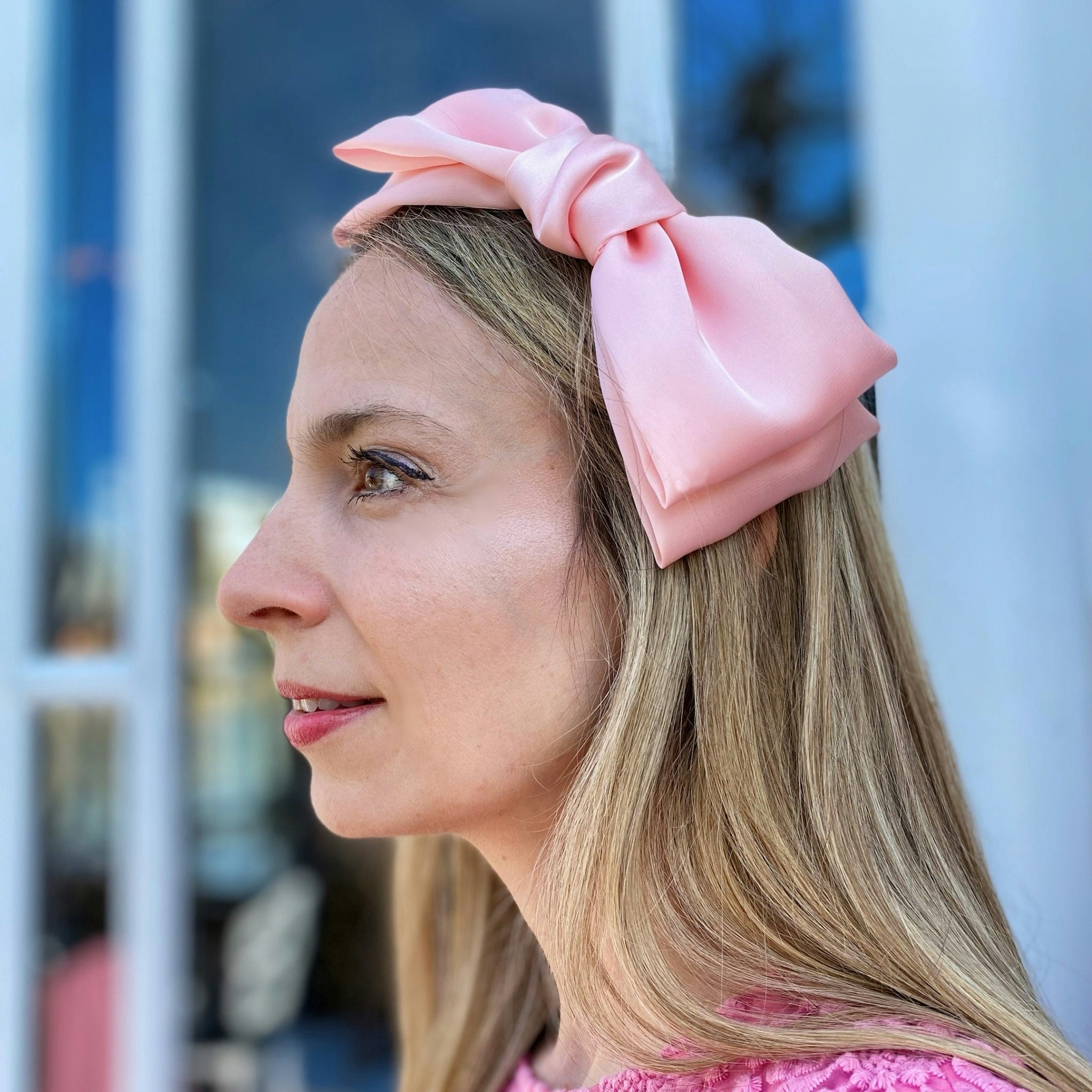 Queenmee Accessories Pink Bow Headband Fascinator Pale