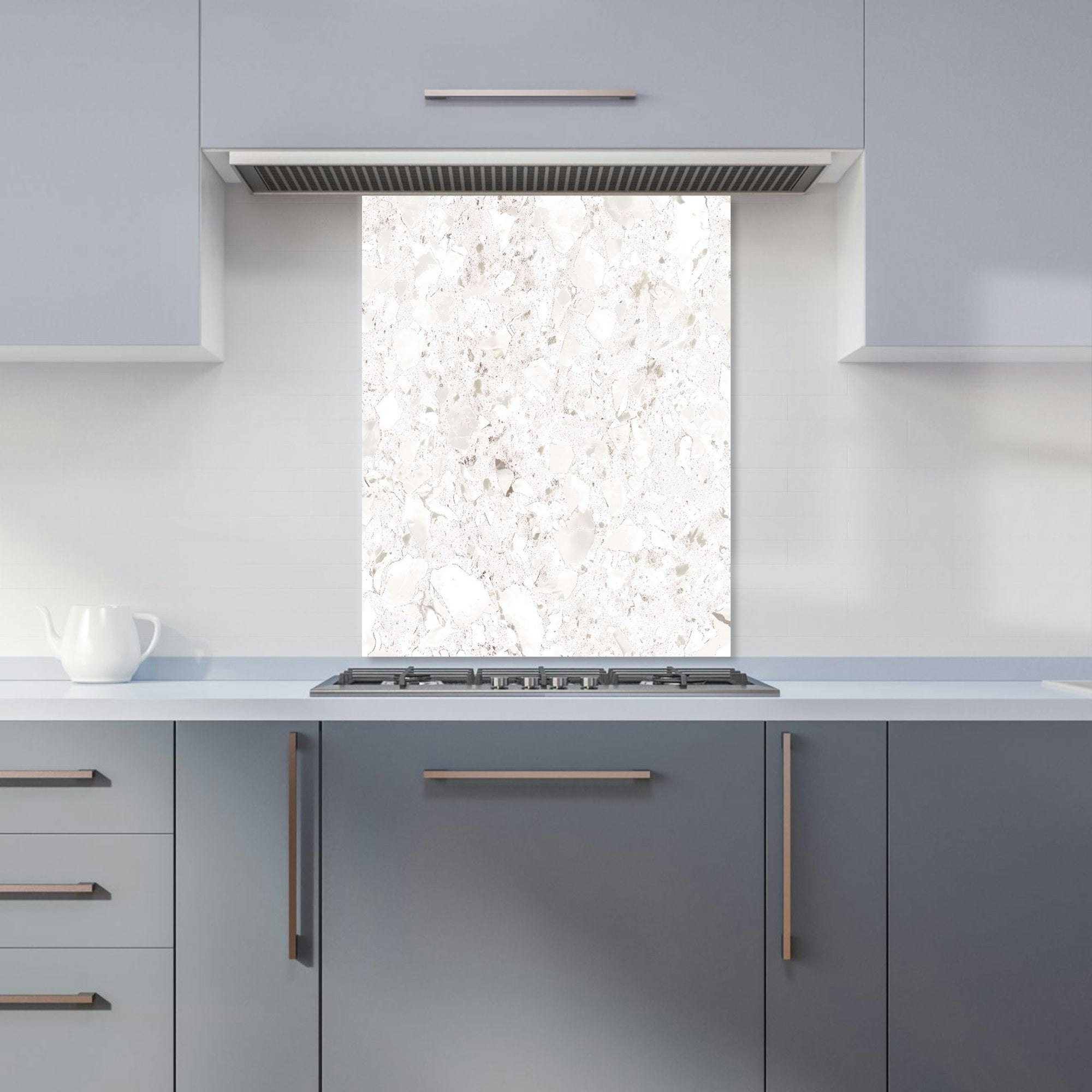 Warren Reed White - Designer Off Quartz Effect Kitchen Splashback - W600mm X H750mm