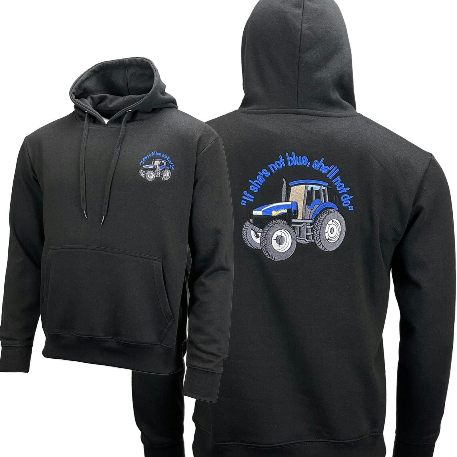 Coolandnew Blue Adults Tractor Hoodie - Tractor - S