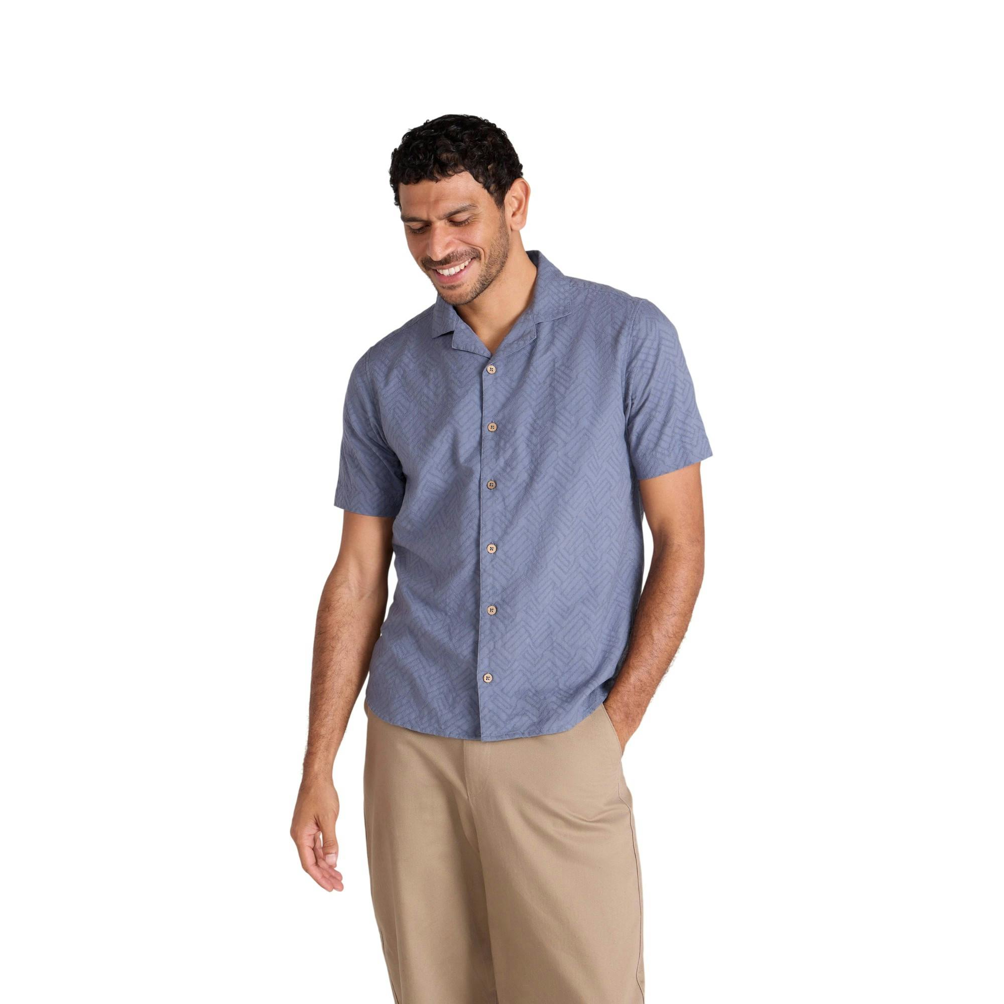 Mountain Warehouse Men's Blue Fiji Textured Shirt - S - 100% Cotton